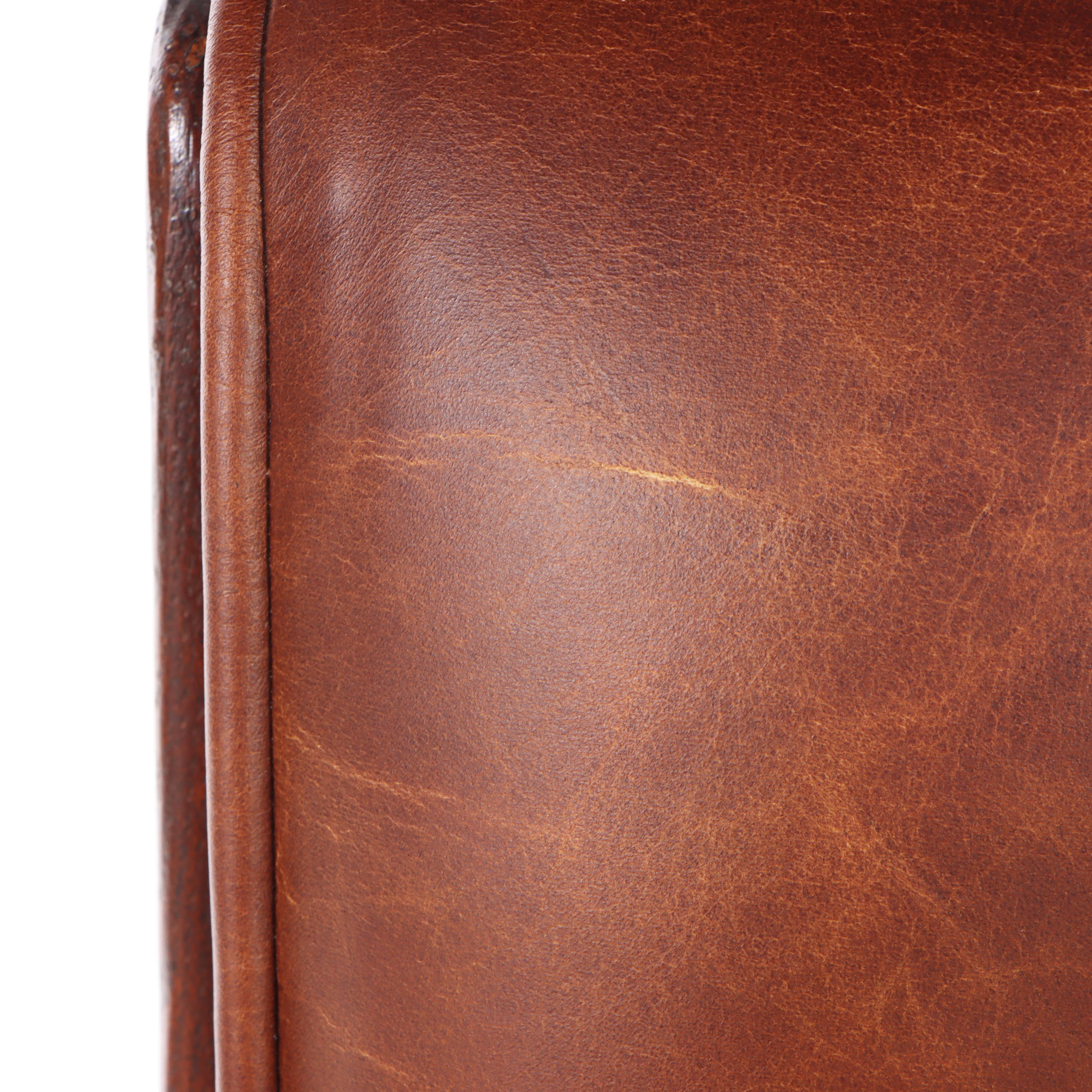 Oak and Leather Adjustable Executive Office Chair