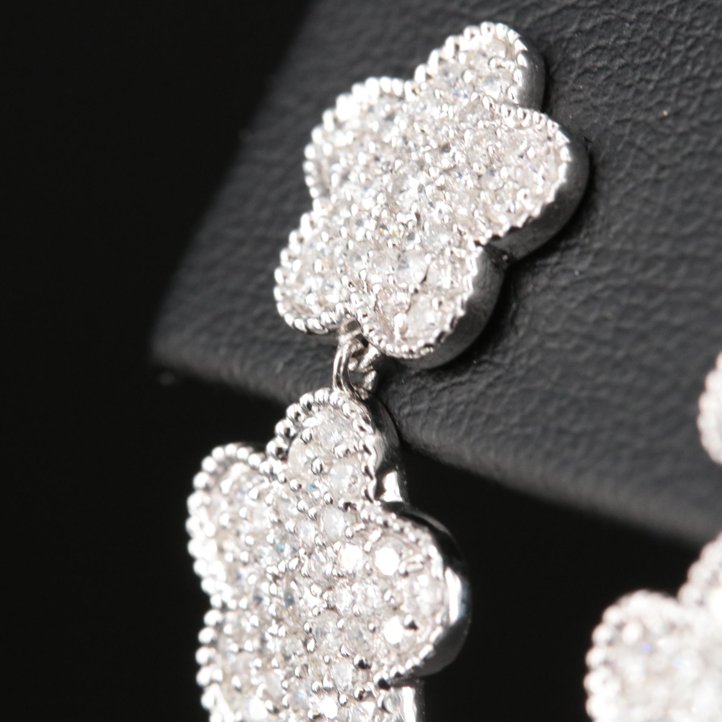 14K 2.61 CTW Diamond Triple Flower Earrings