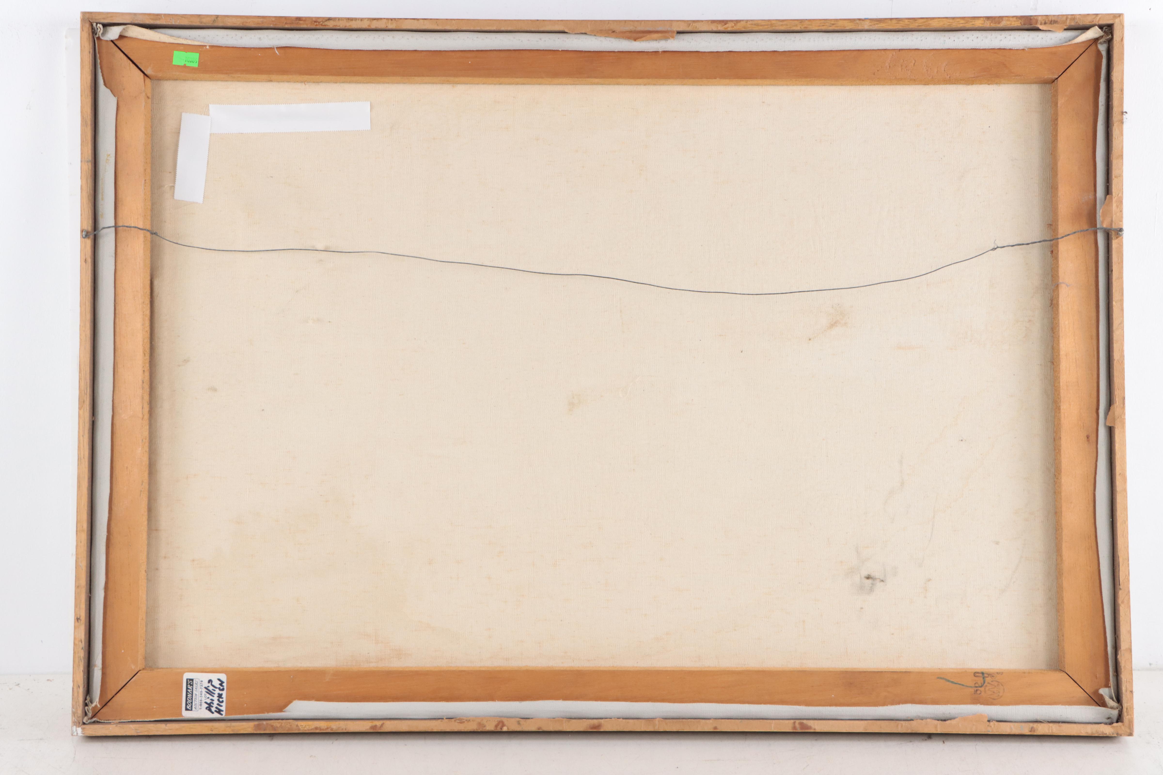 Philip Hicken Abstract Harbor Scene Oil Painting