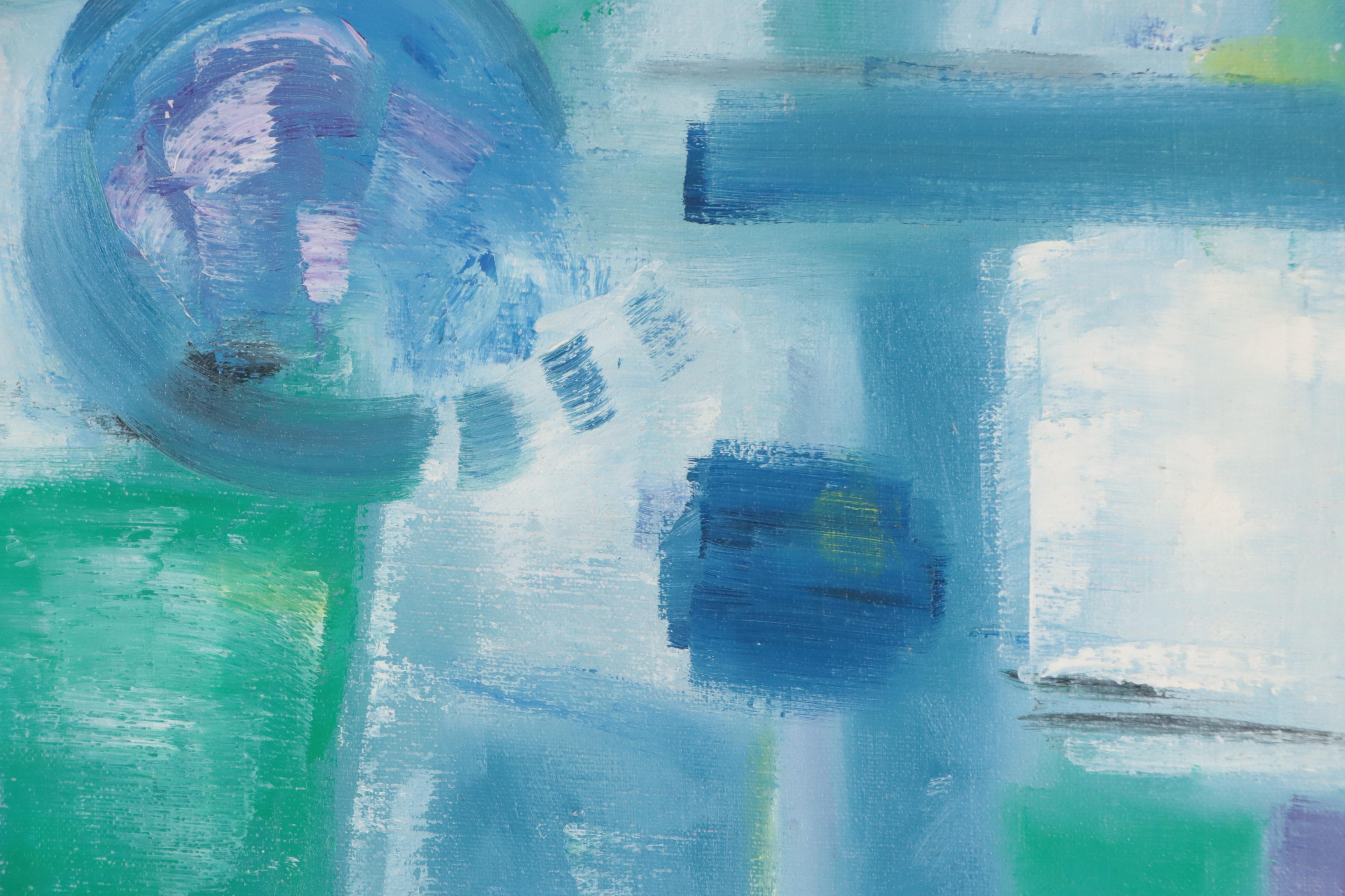 Christine Opolos Non-Objective Oil Painting, Mid-20th Century