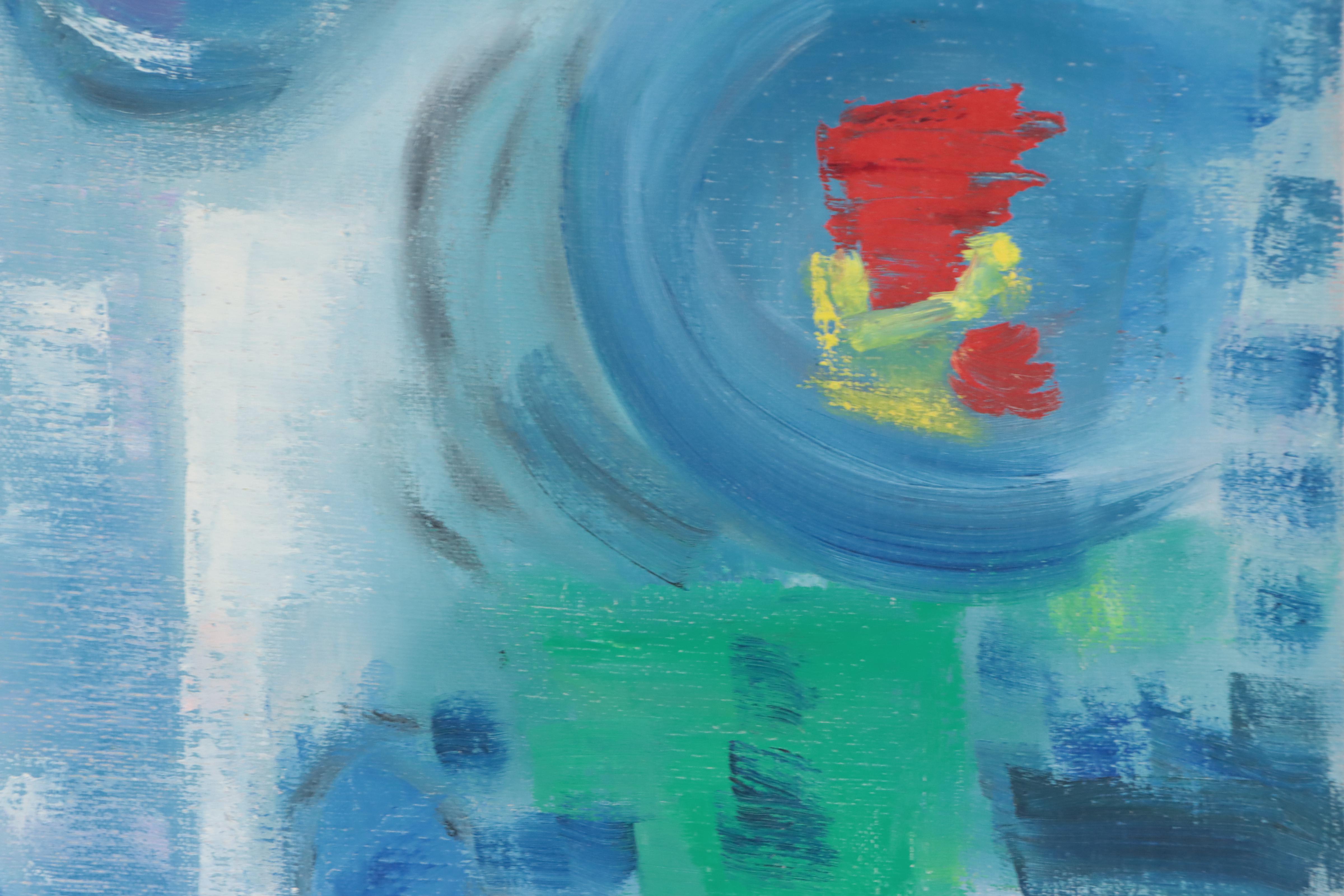 Christine Opolos Non-Objective Oil Painting, Mid-20th Century