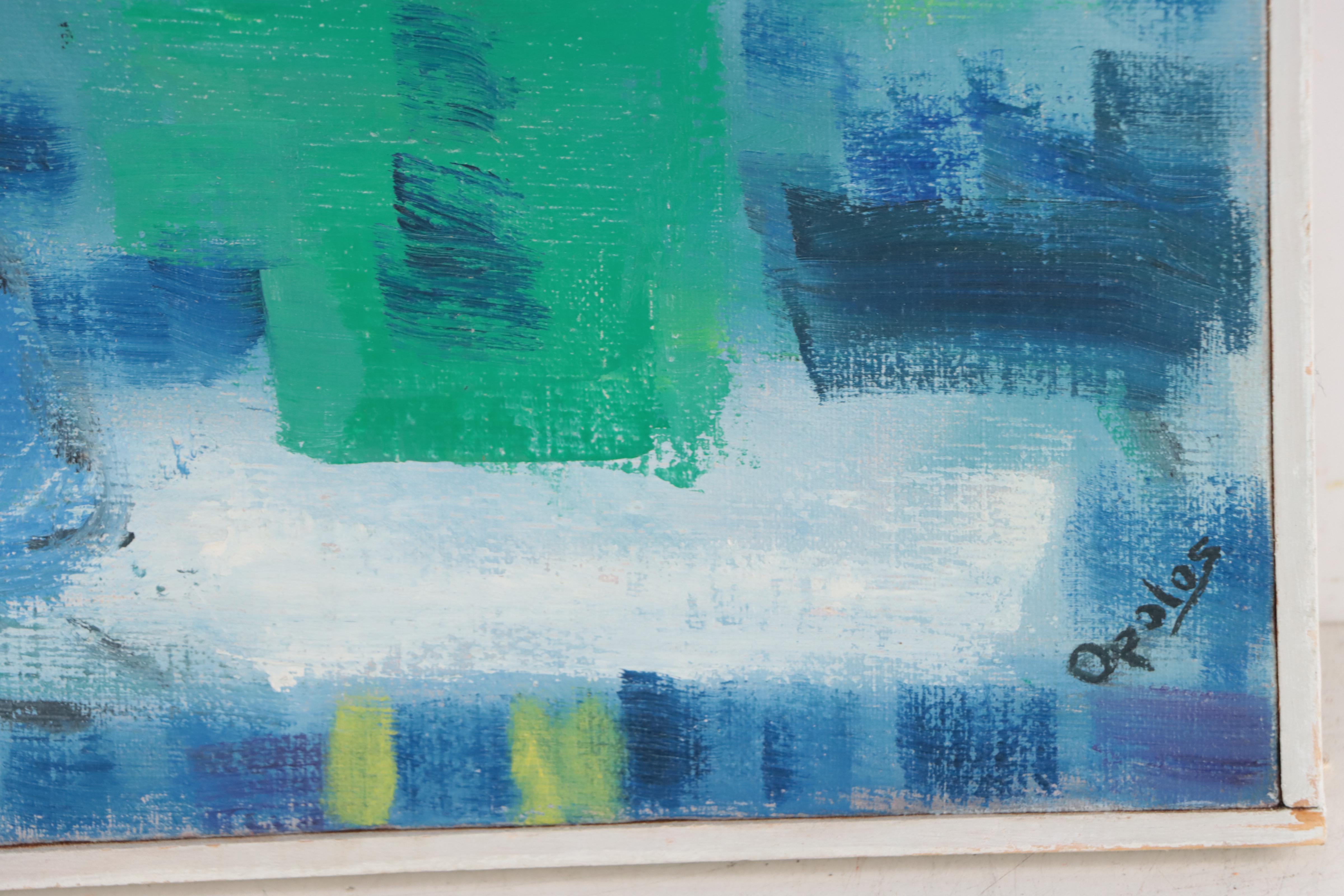 Christine Opolos Non-Objective Oil Painting, Mid-20th Century