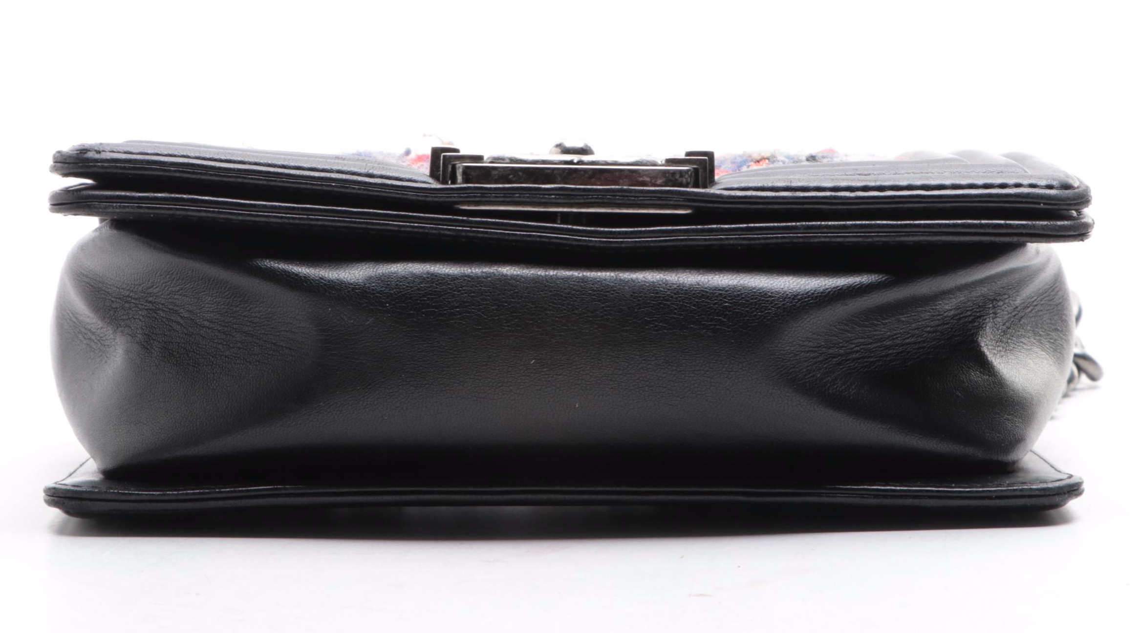 Chanel Small Boy Flap Bag in Quilted Tweed and Lambskin Leather