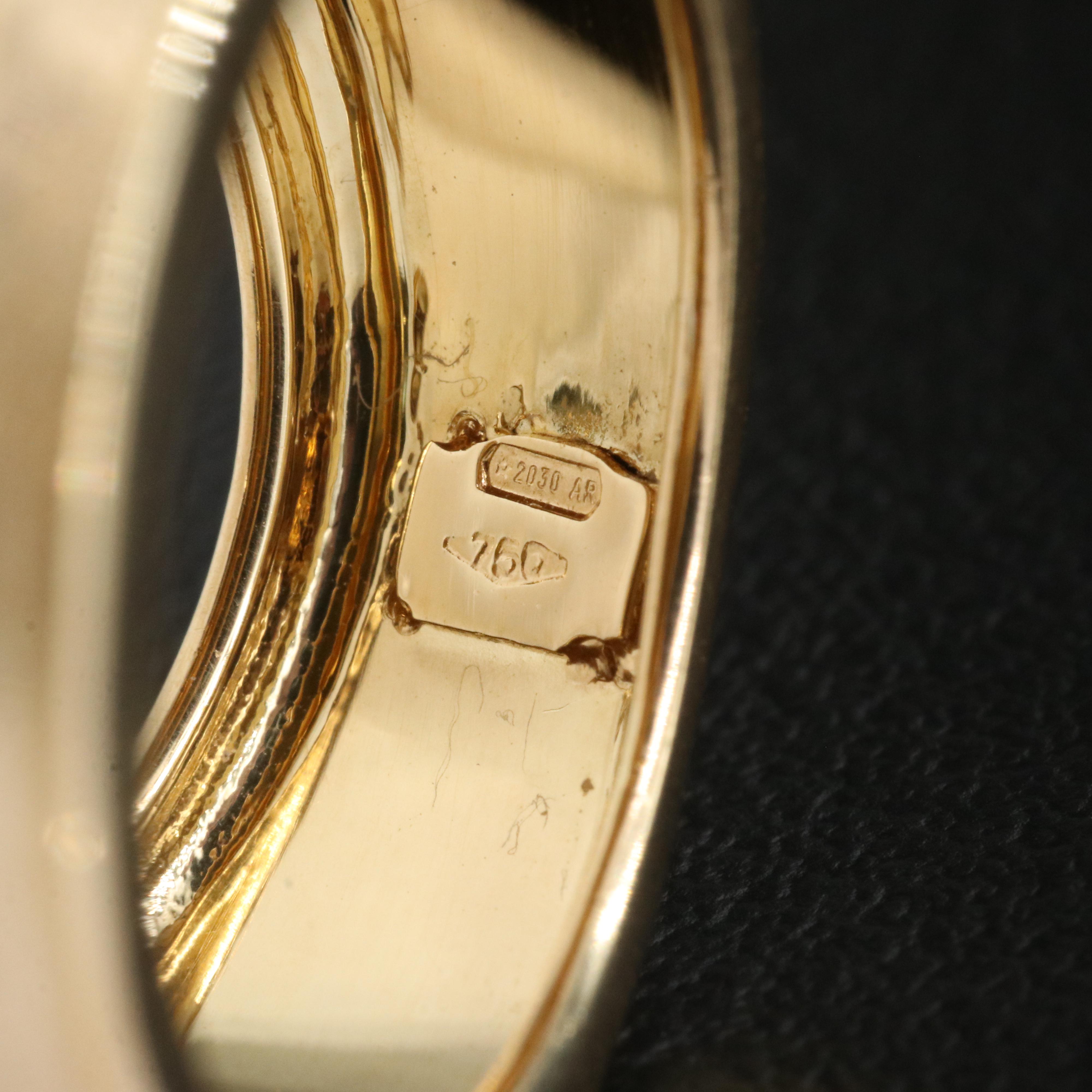 18K Tapered Cigar Band with Textured Finish