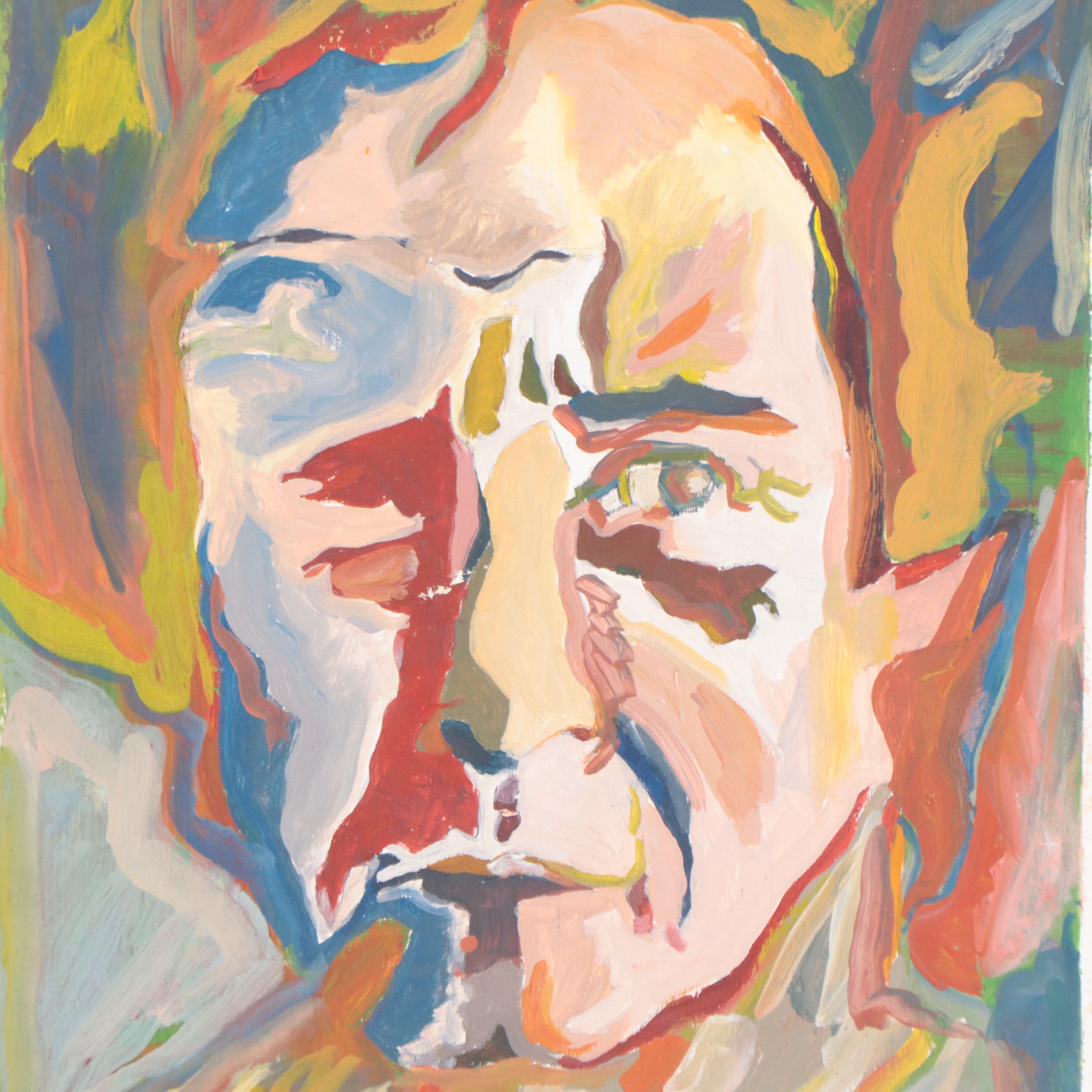 Rhee Lightner Acrylic Portrait "Harvey Keitel," 1998