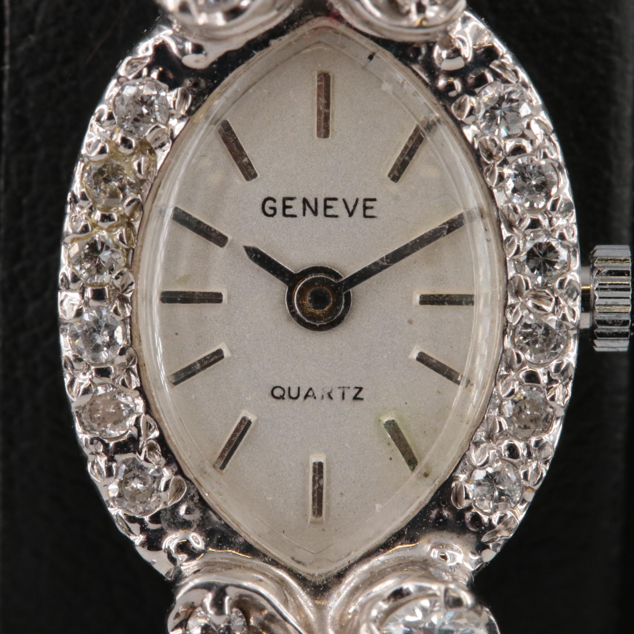 14K Geneve Quartz, 1.51 CTW Diamond Watch