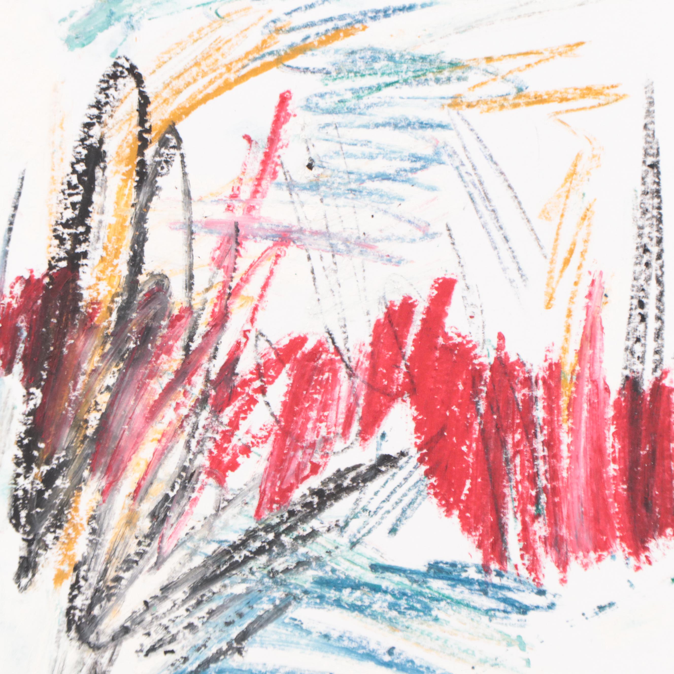 Rhee Lightner Oil Pastel Drawing "Red Dawn," 2022