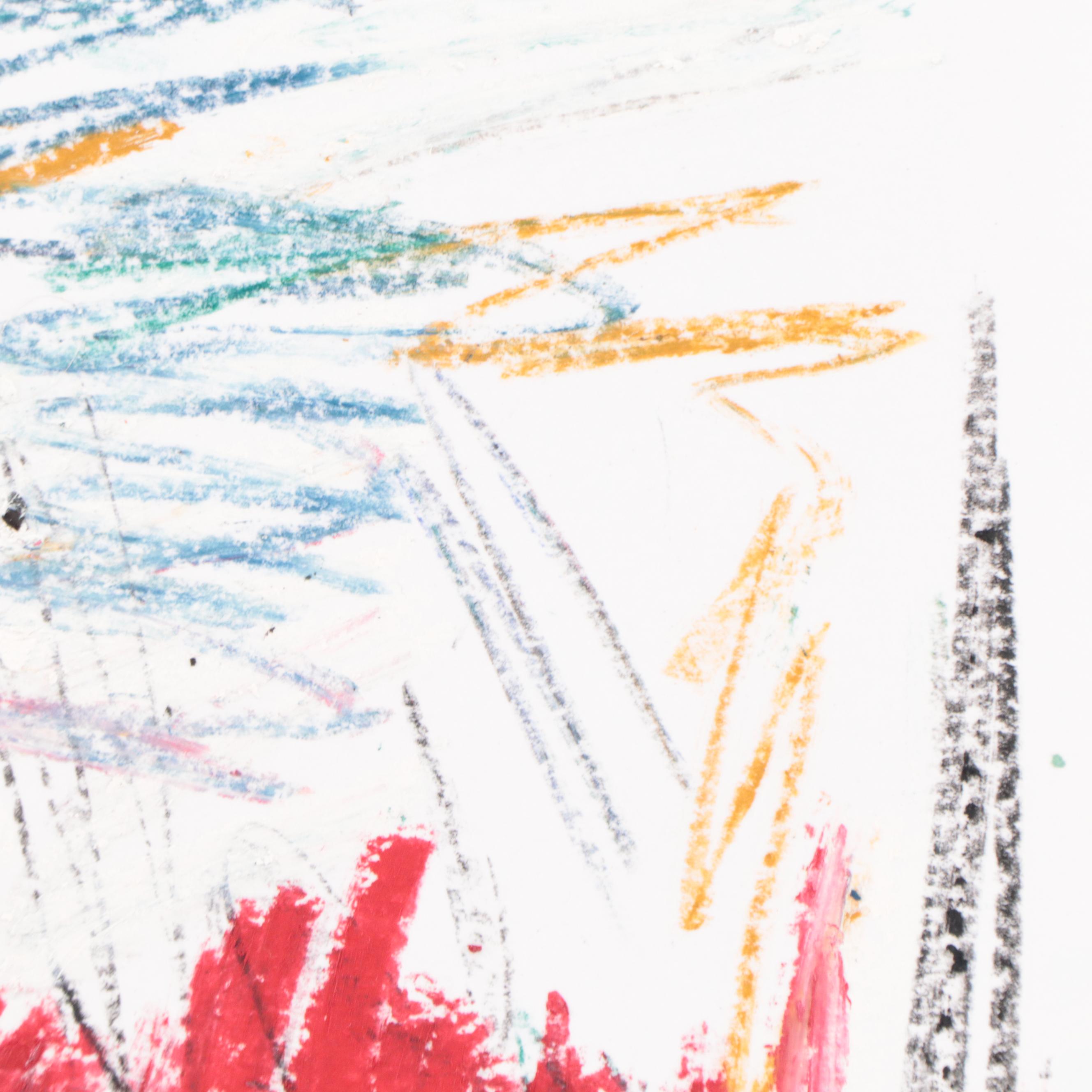 Rhee Lightner Oil Pastel Drawing "Red Dawn," 2022