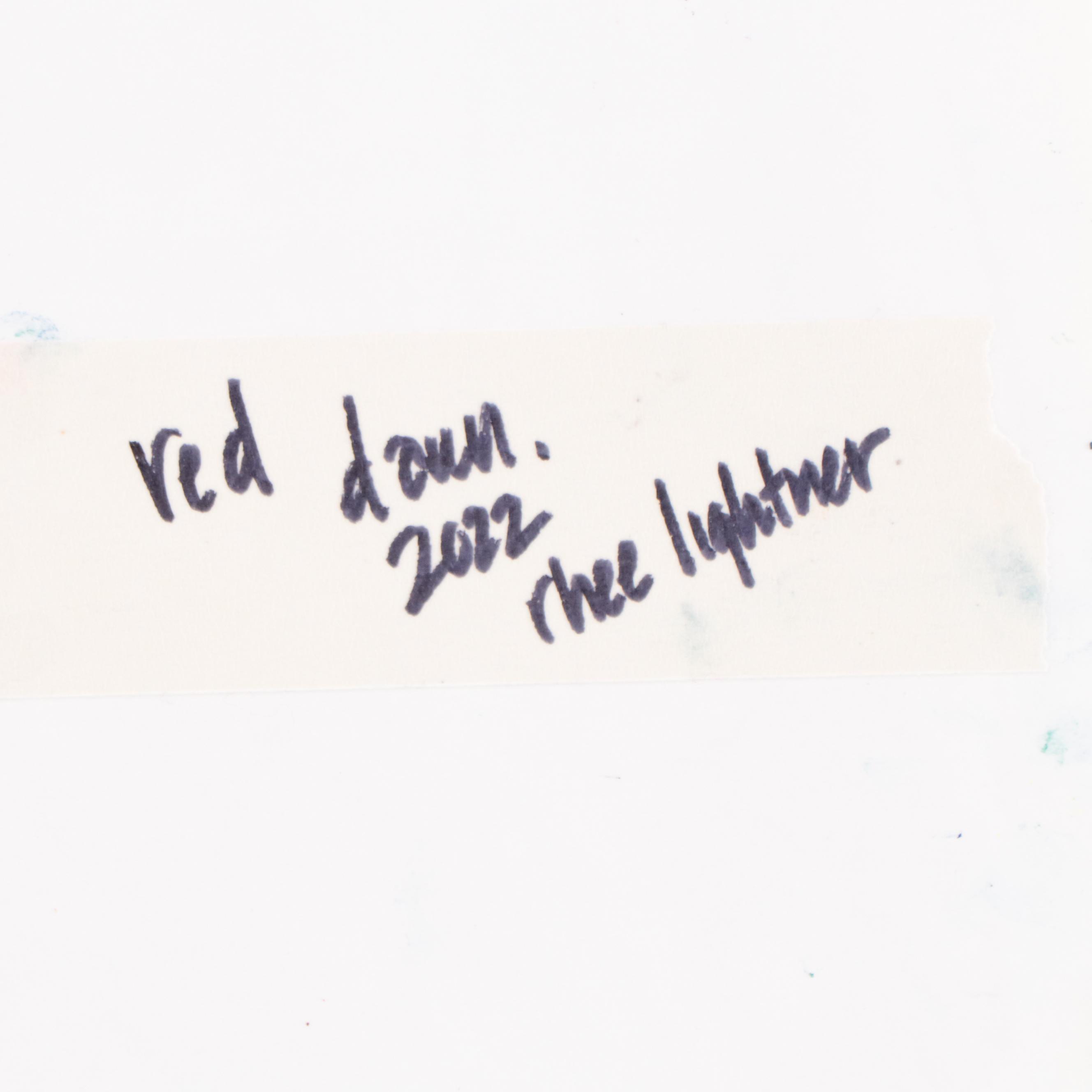 Rhee Lightner Oil Pastel Drawing "Red Dawn," 2022