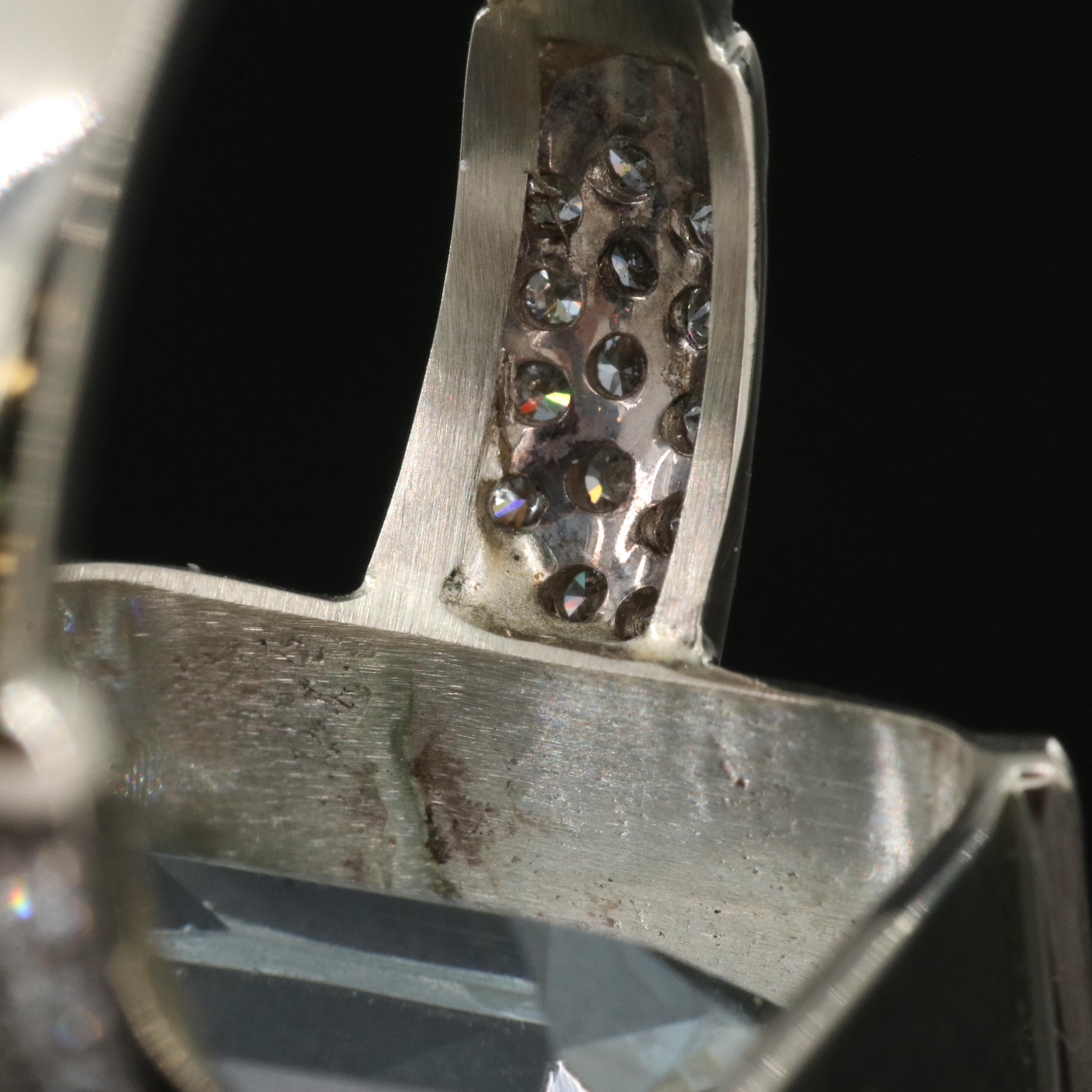 14K 23.60 CT Aquamarine and Diamond Ring