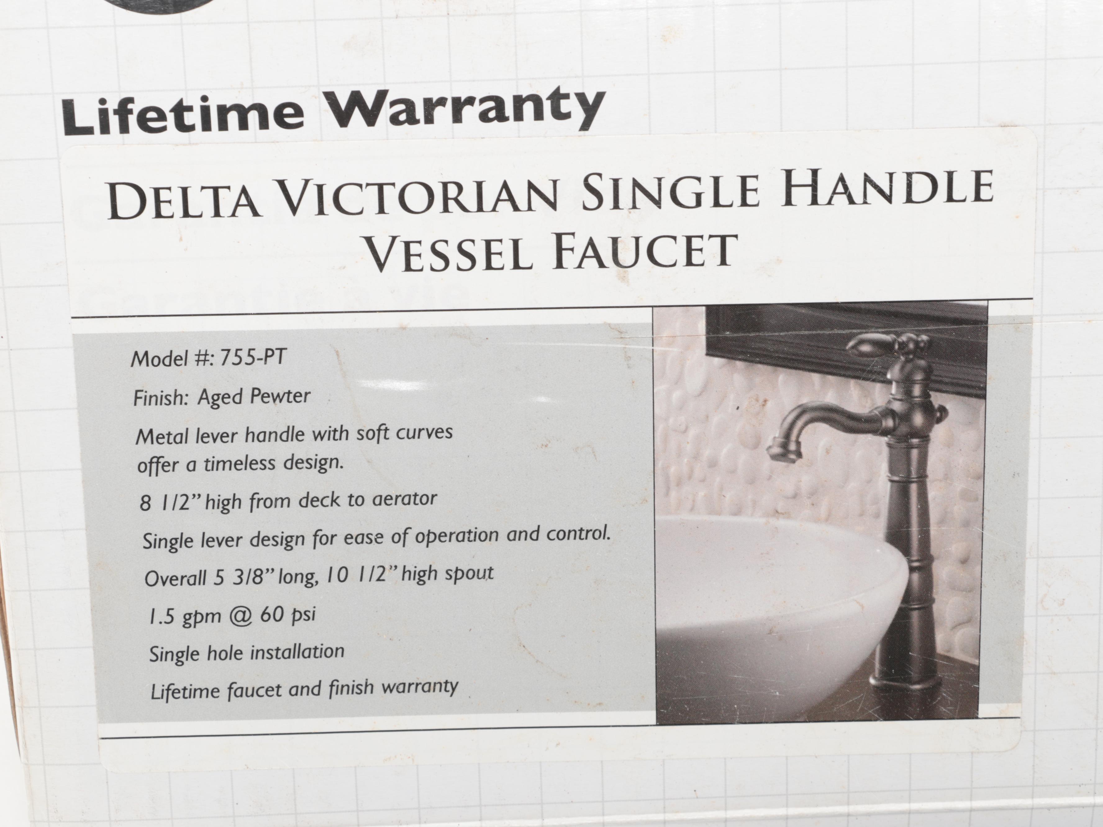 Delta Aged Pewter Victorian Single Handle Vessel Faucets