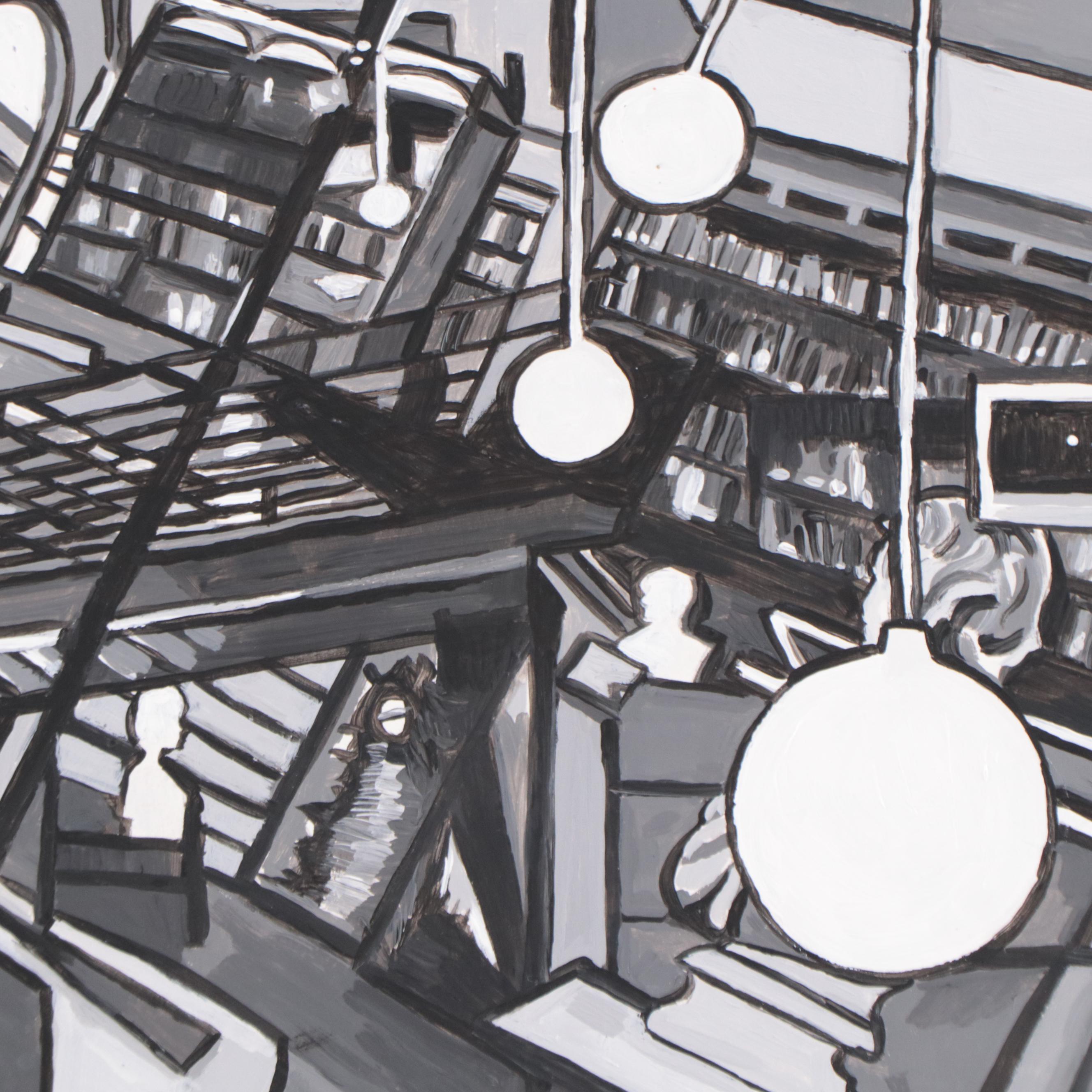 Rhee Lightner Acrylic Painting "The Mercantile Library," 2016