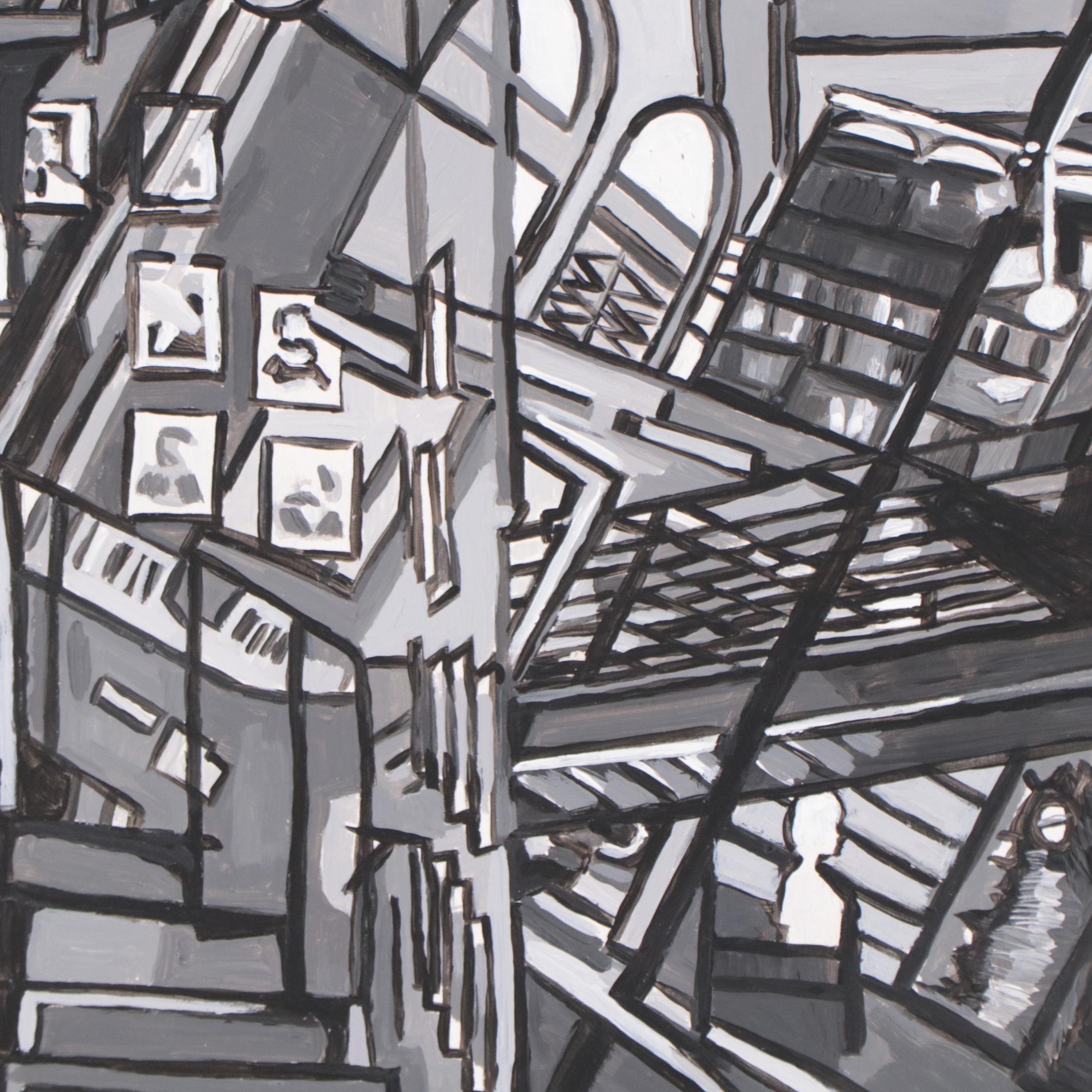 Rhee Lightner Acrylic Painting "The Mercantile Library," 2016