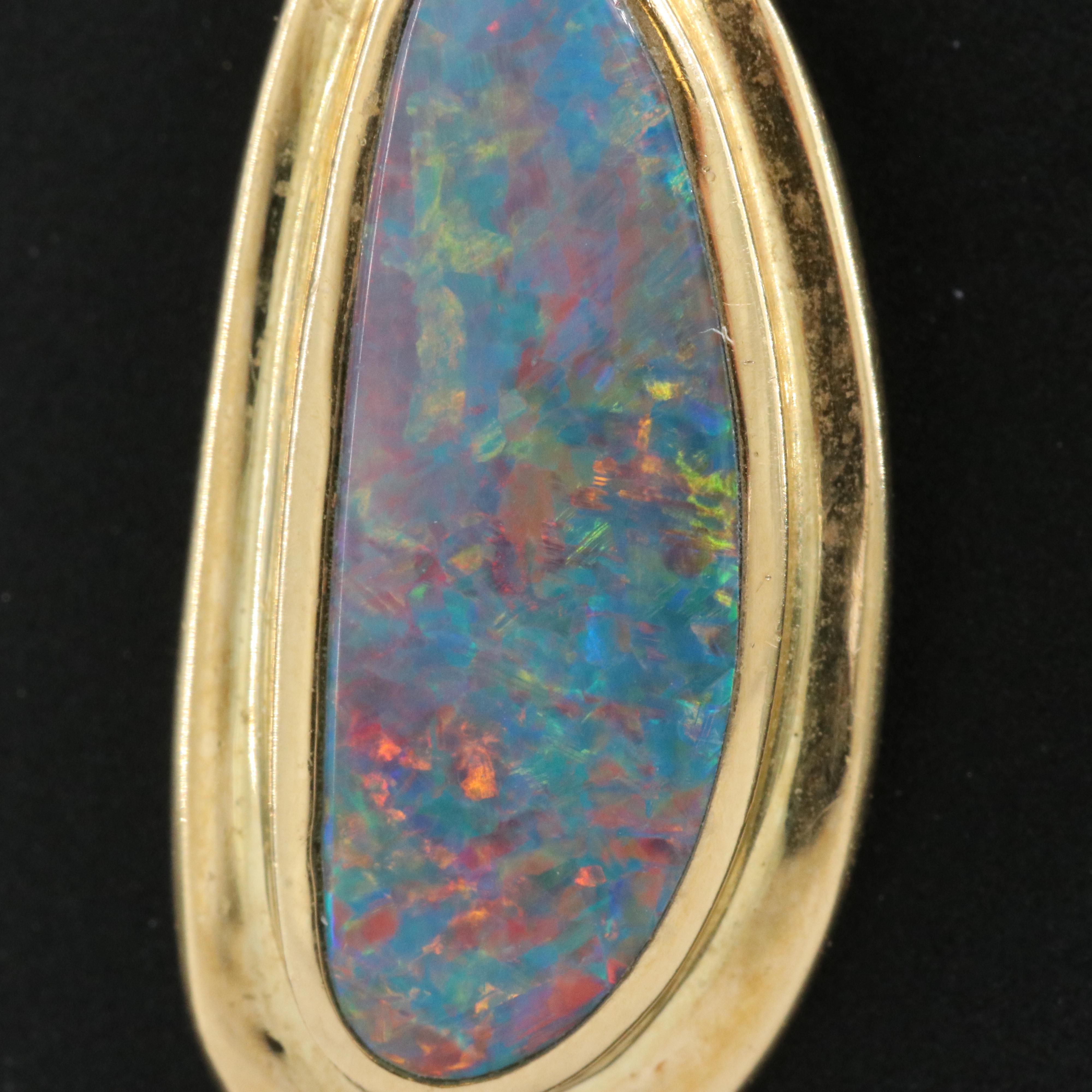 18K Boulder Opal Pendant Necklace