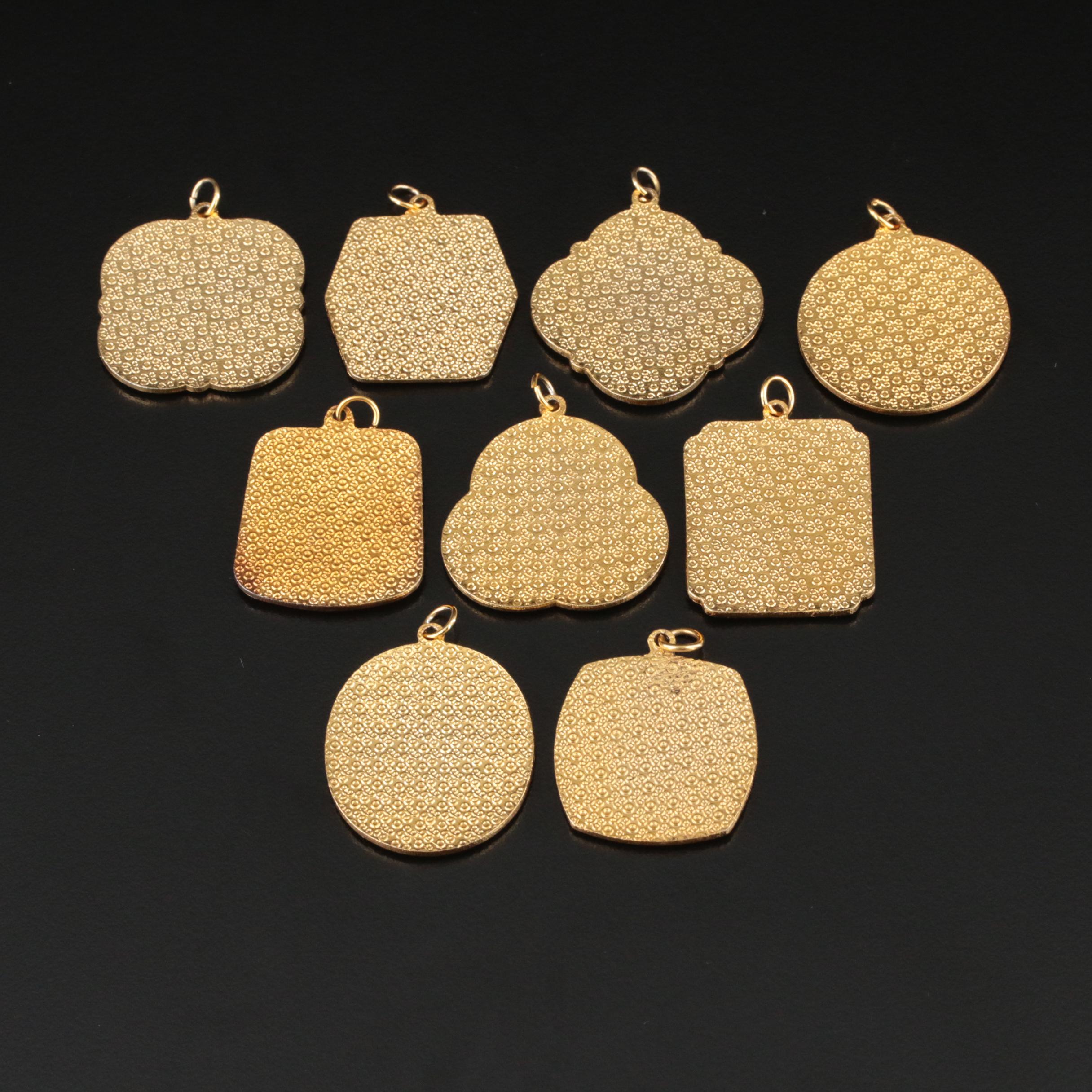 Vintage Chinese Floral Enamel Pendant Collection