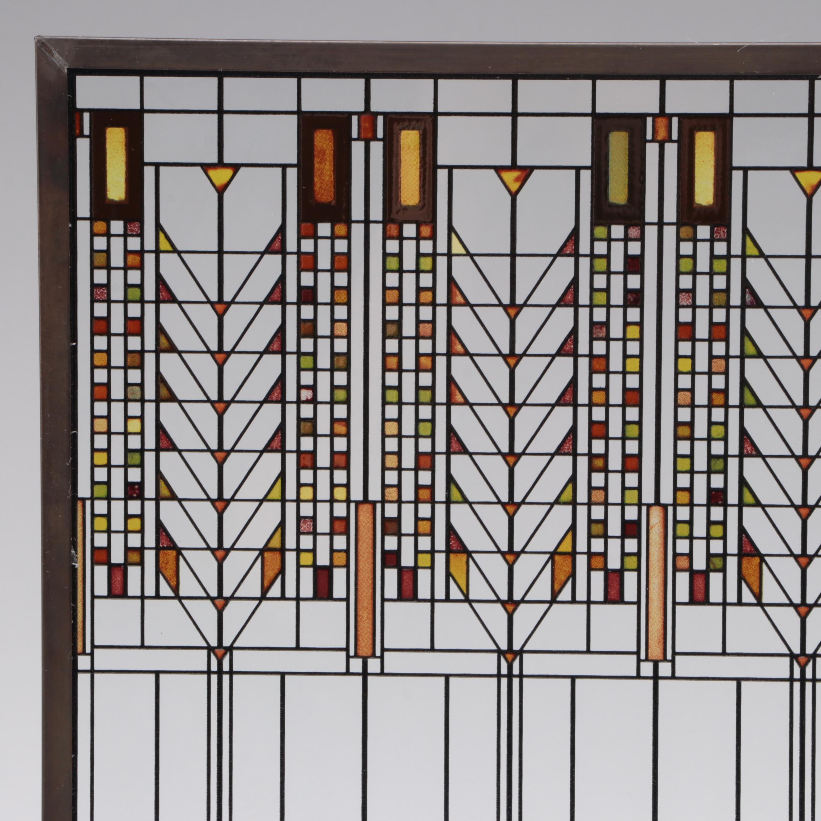 Reproduction Stained Window After Frank Lloyd Wright's Darwin D. Martin House