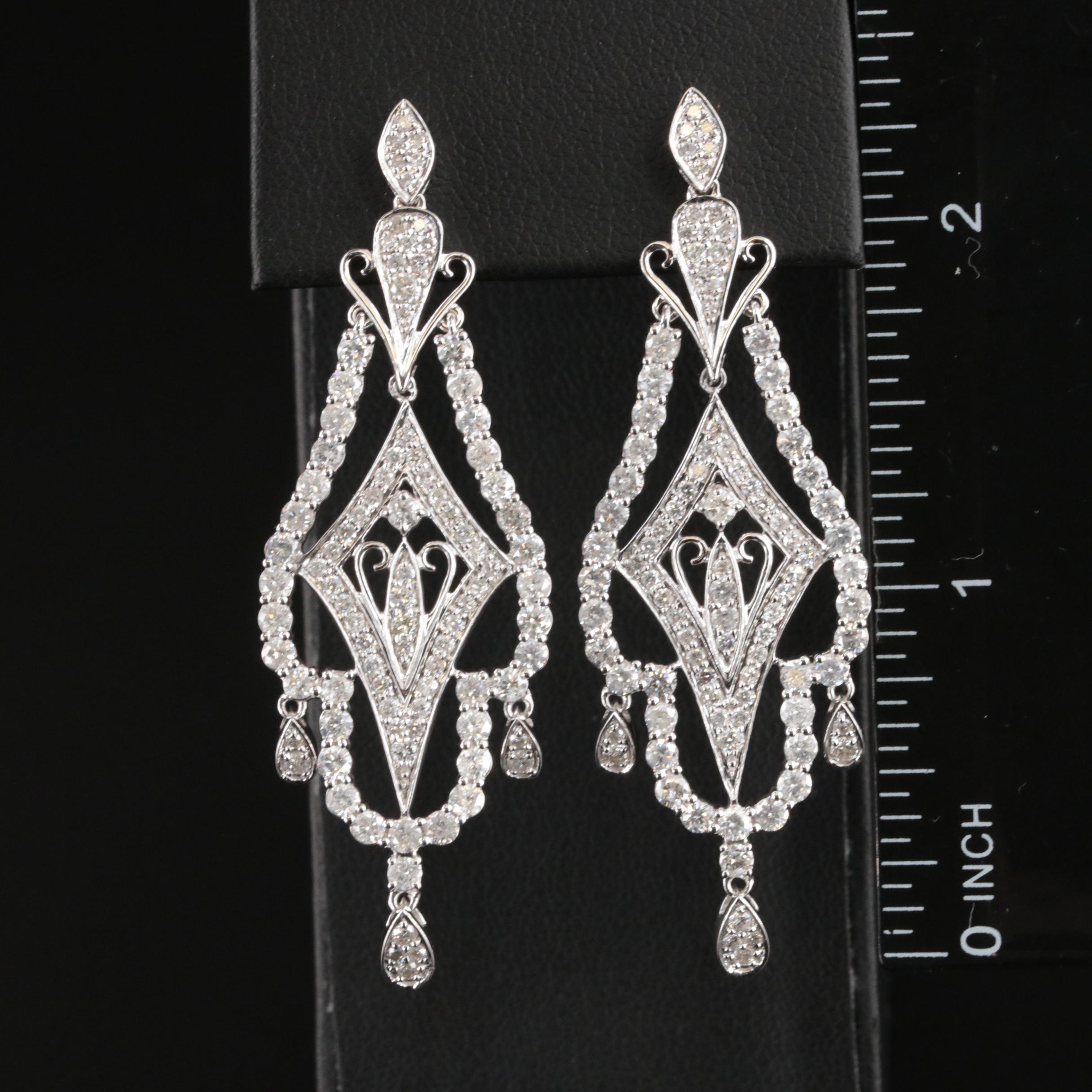 14K 4.75 CTW Diamond Chandelier Earrings
