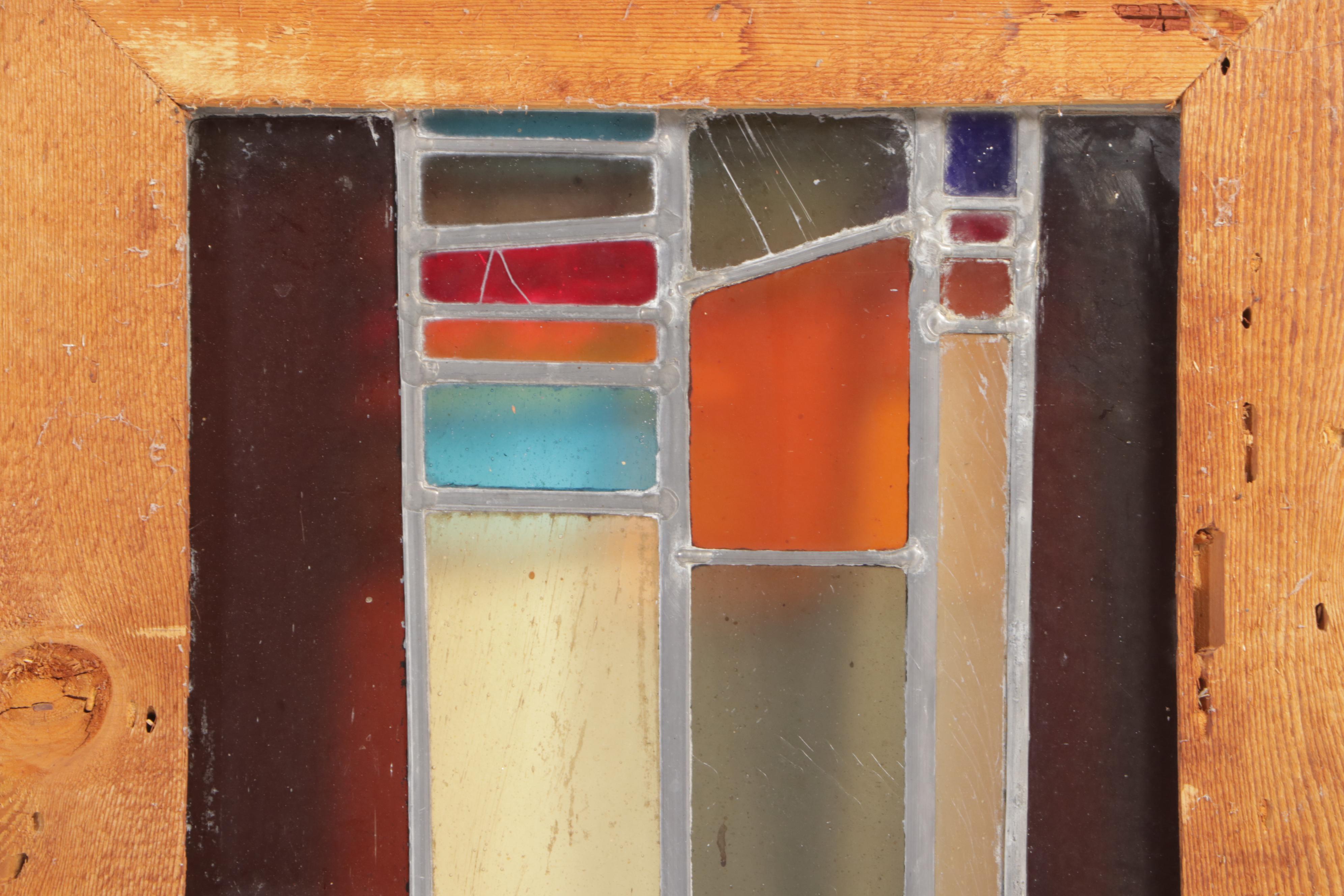 Three Large Modern Stained Glass Window Panel Inserts