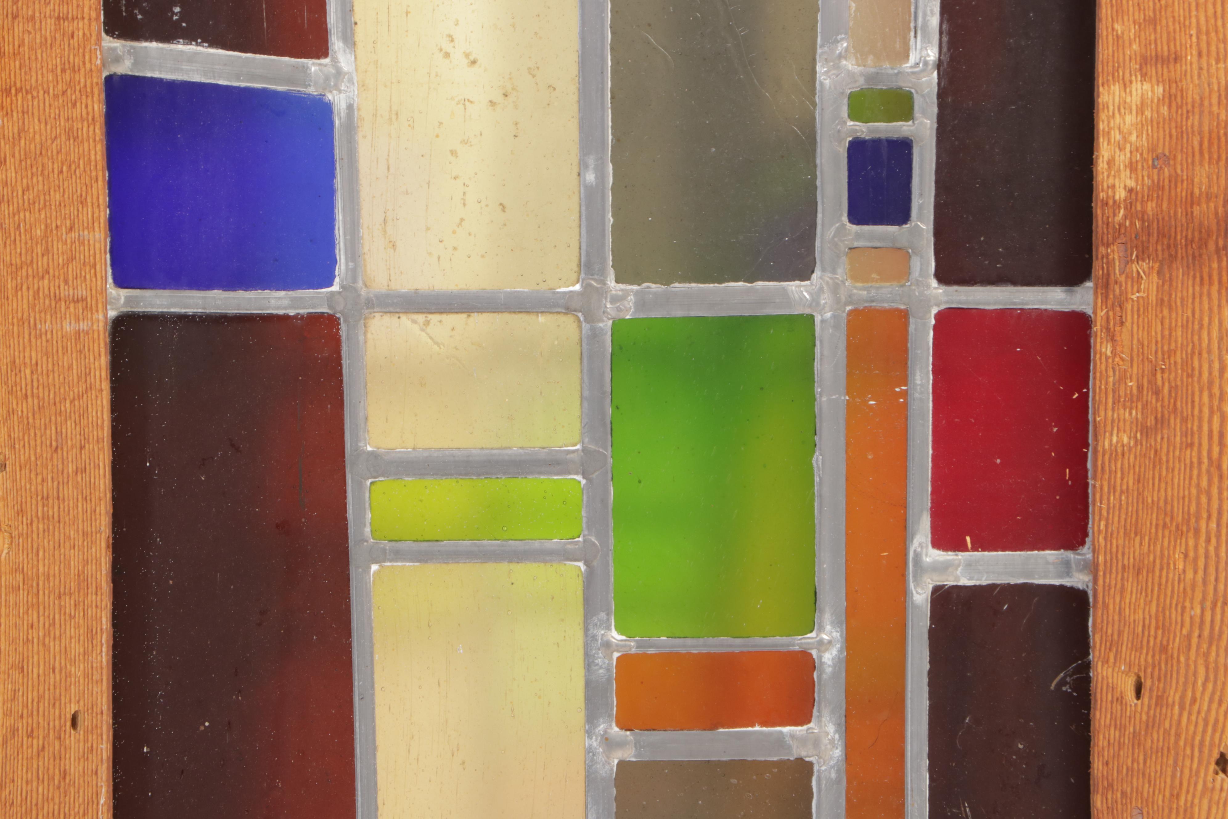 Three Large Modern Stained Glass Window Panel Inserts