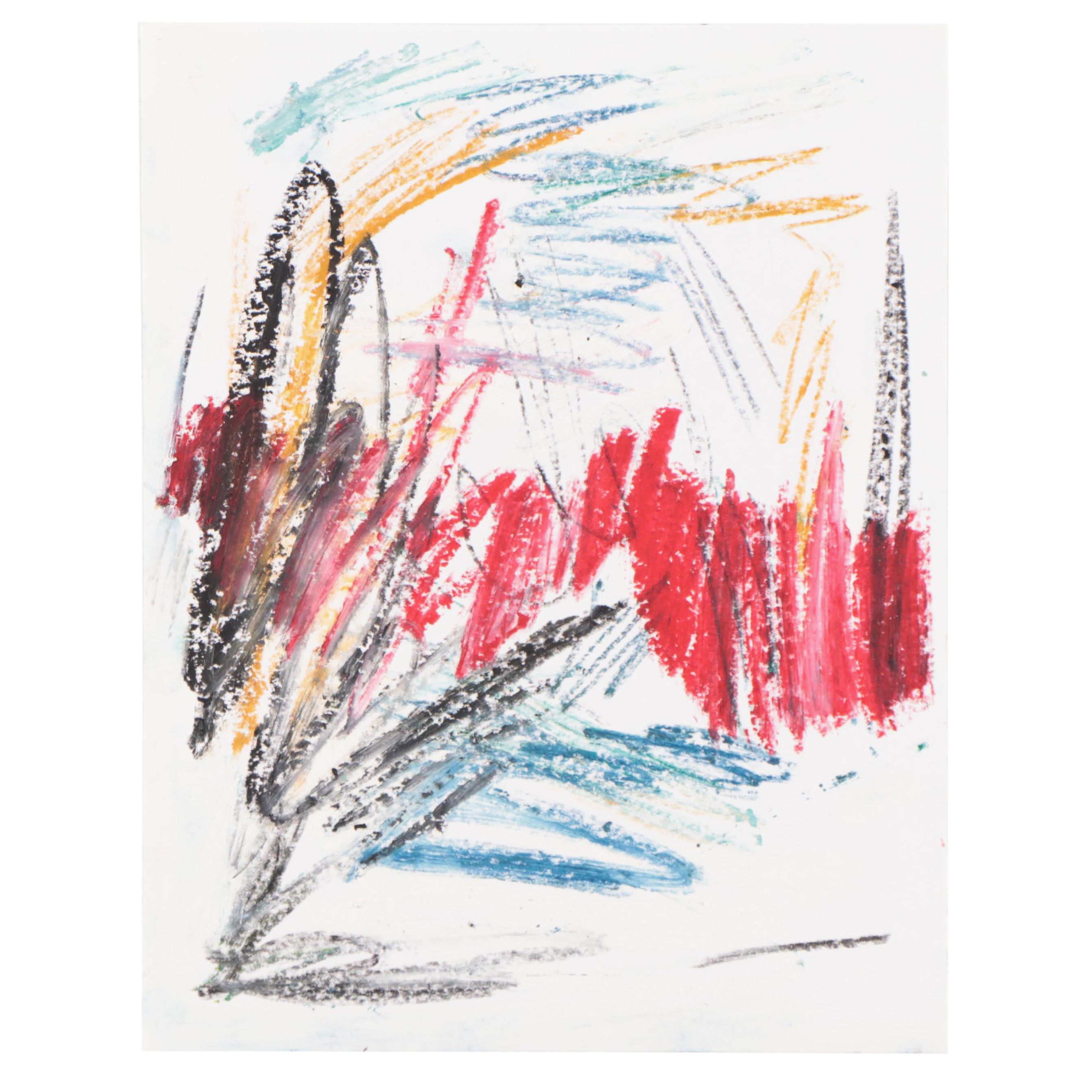 Rhee Lightner Oil Pastel Drawing "Red Dawn," 2022