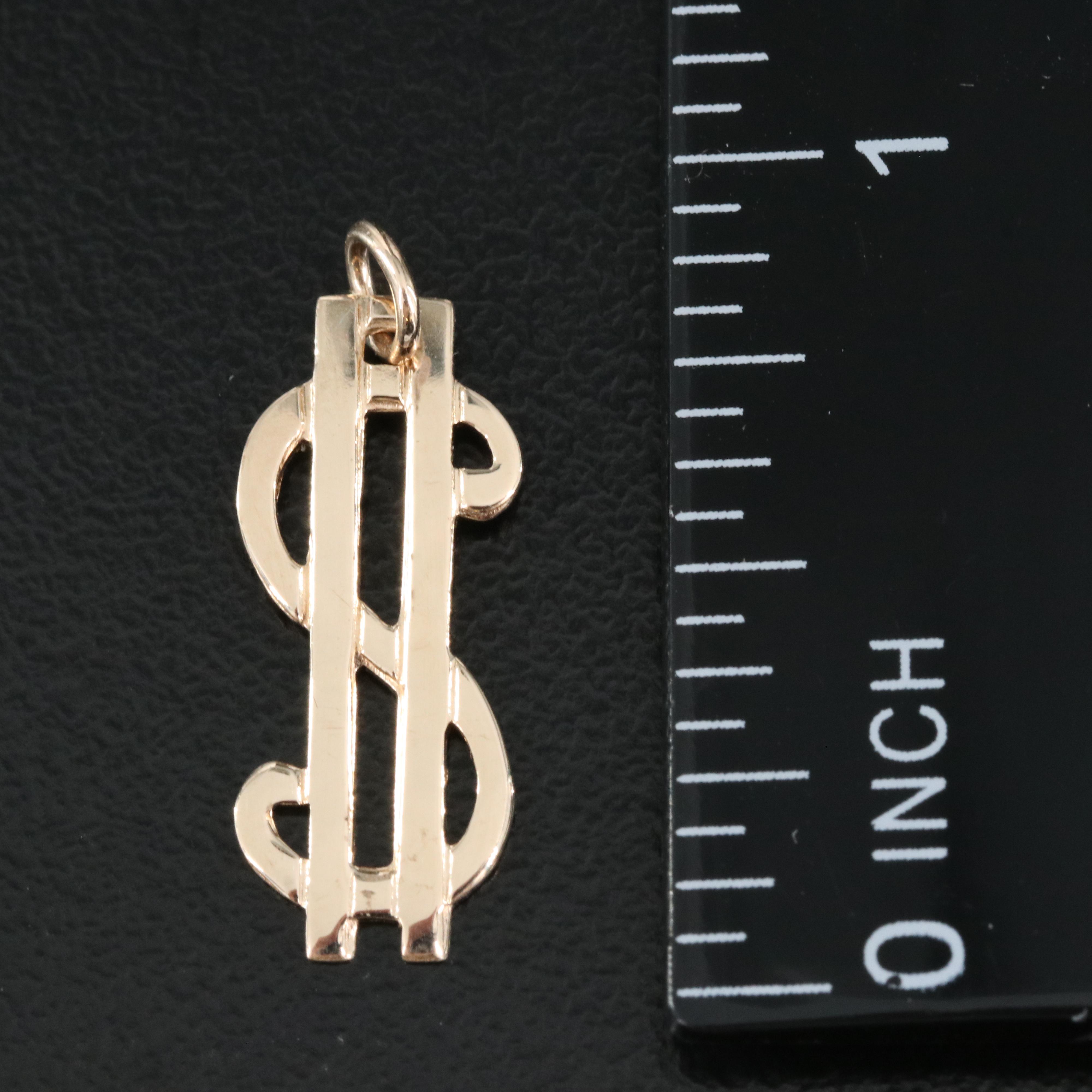 10K Dollar Sign Charm