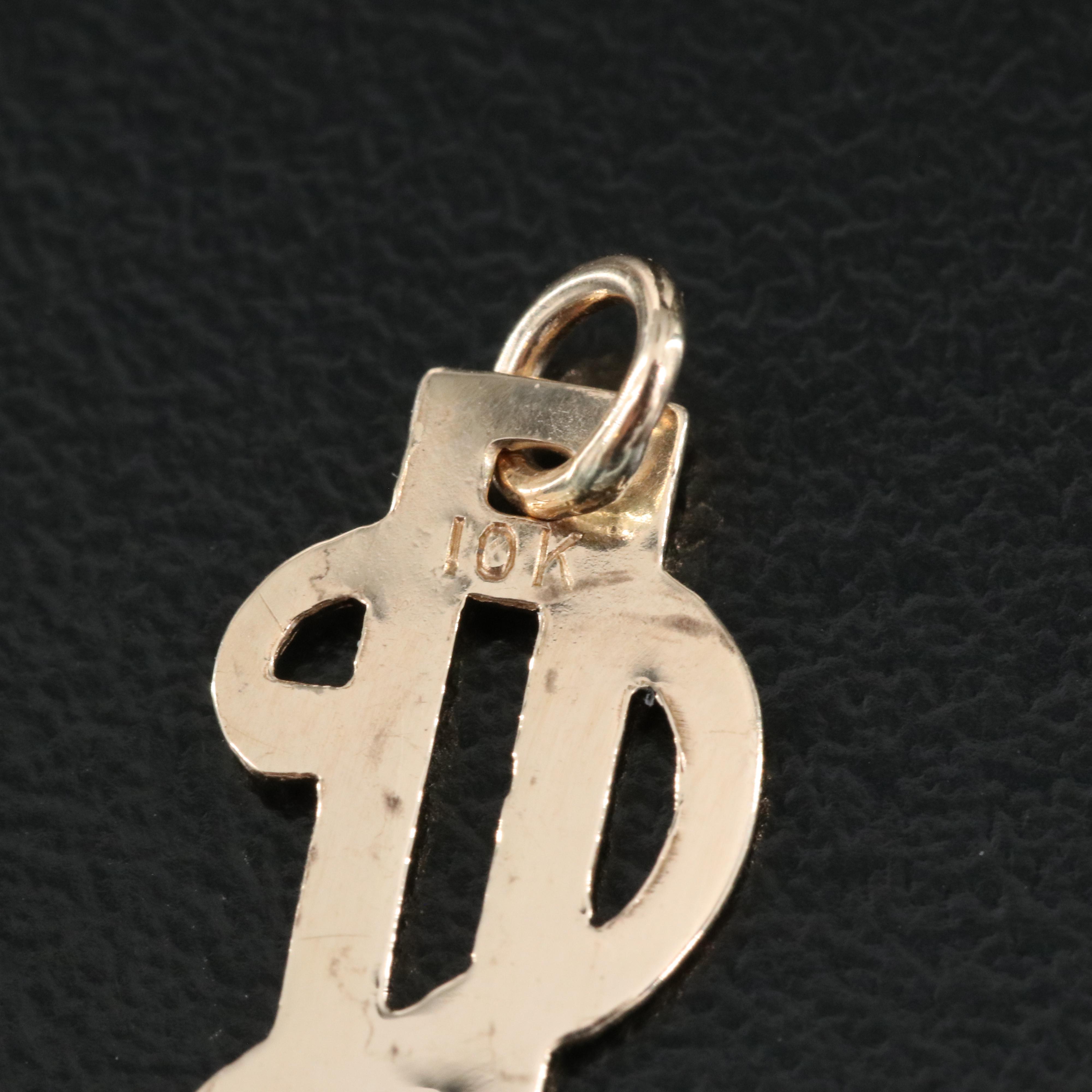 10K Dollar Sign Charm