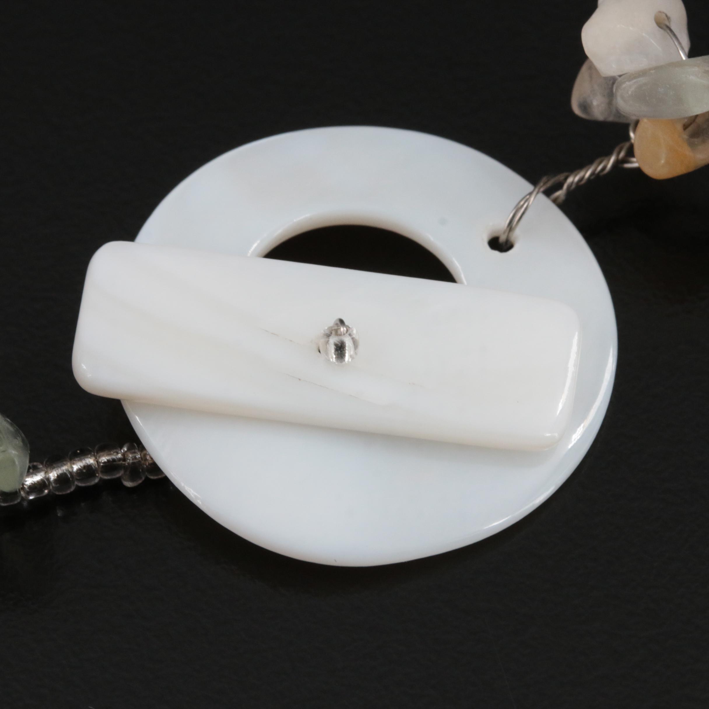 Sterling Amethyst and Fluorite Beaded Bib Necklace