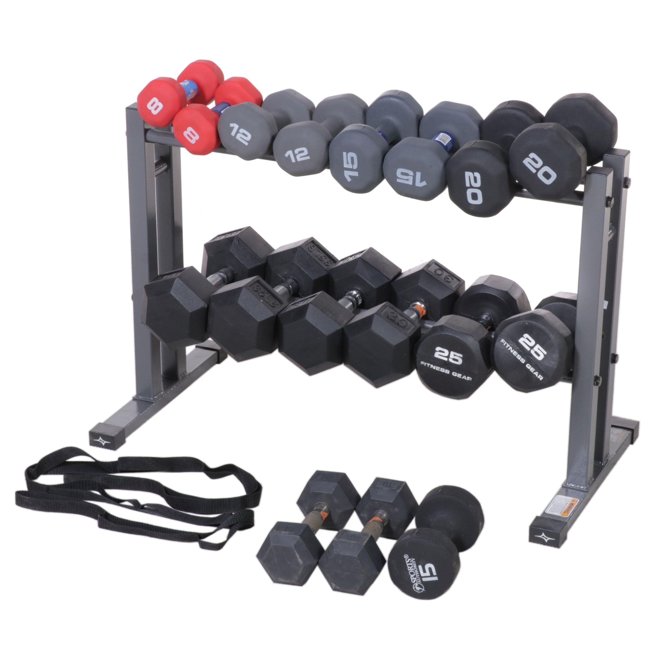 Sports Authority, Fitness Gear Dumbbells With FG R/400 Weights Stand