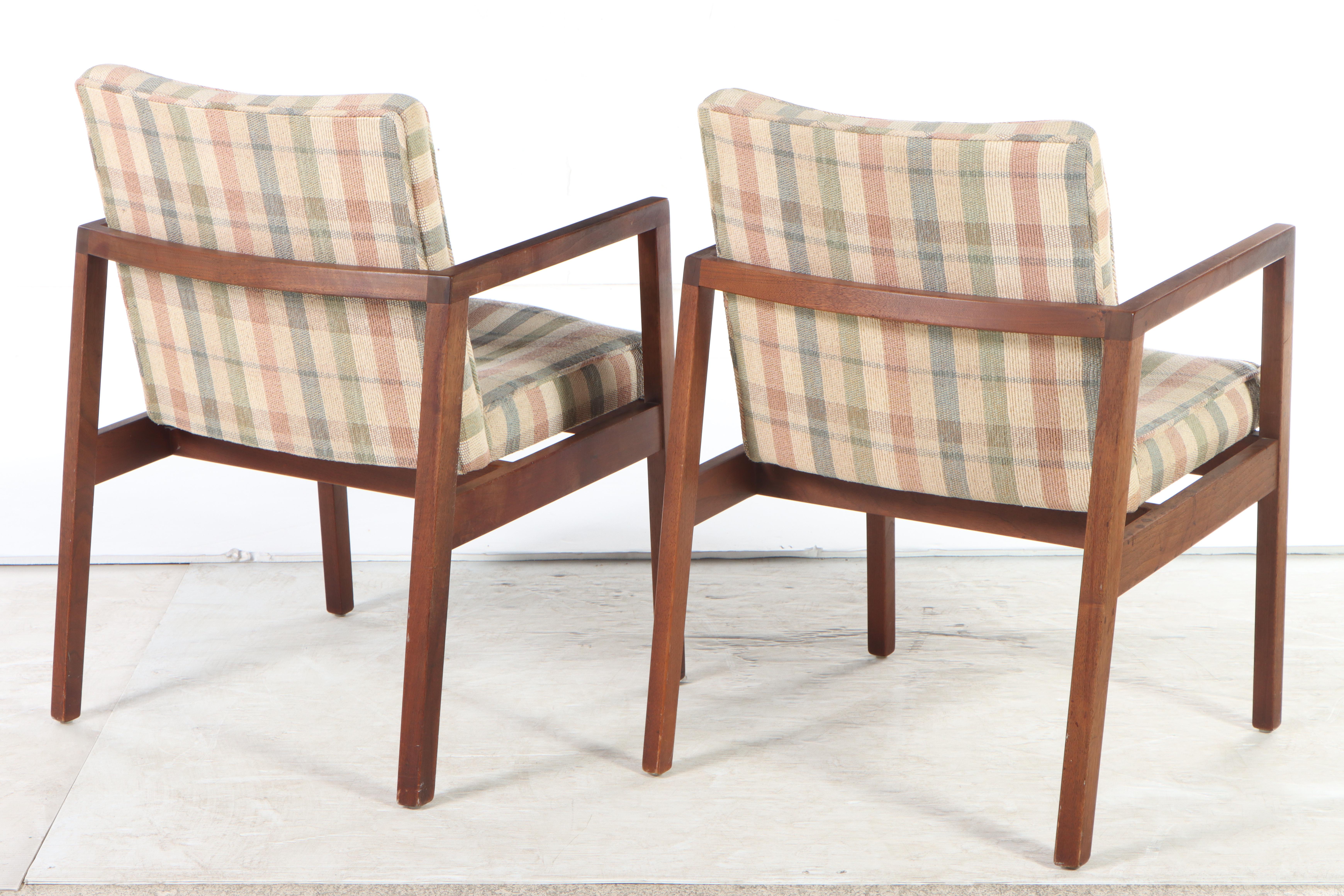 Pair of George Nelson for Herman Miller Walnut Open Armchairs