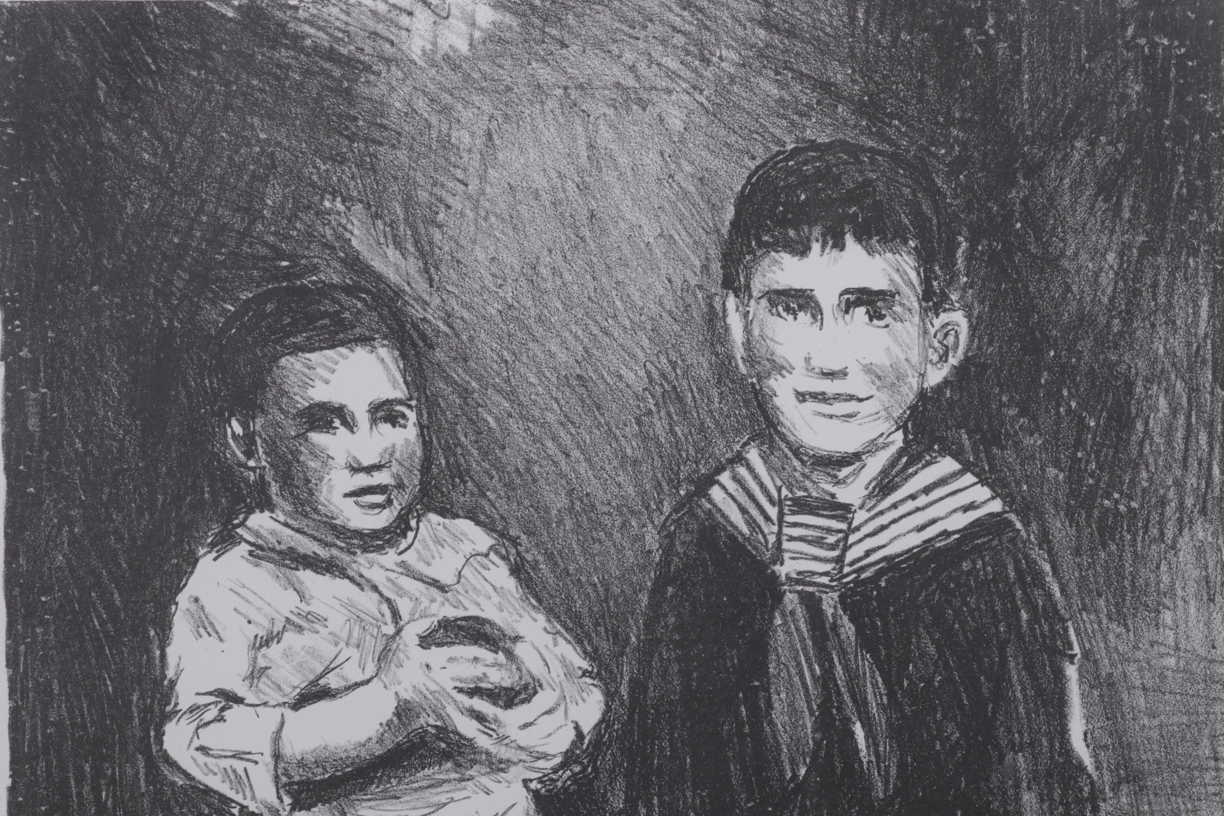 Sidney Chafetz Lithograph "Brothers," 2002