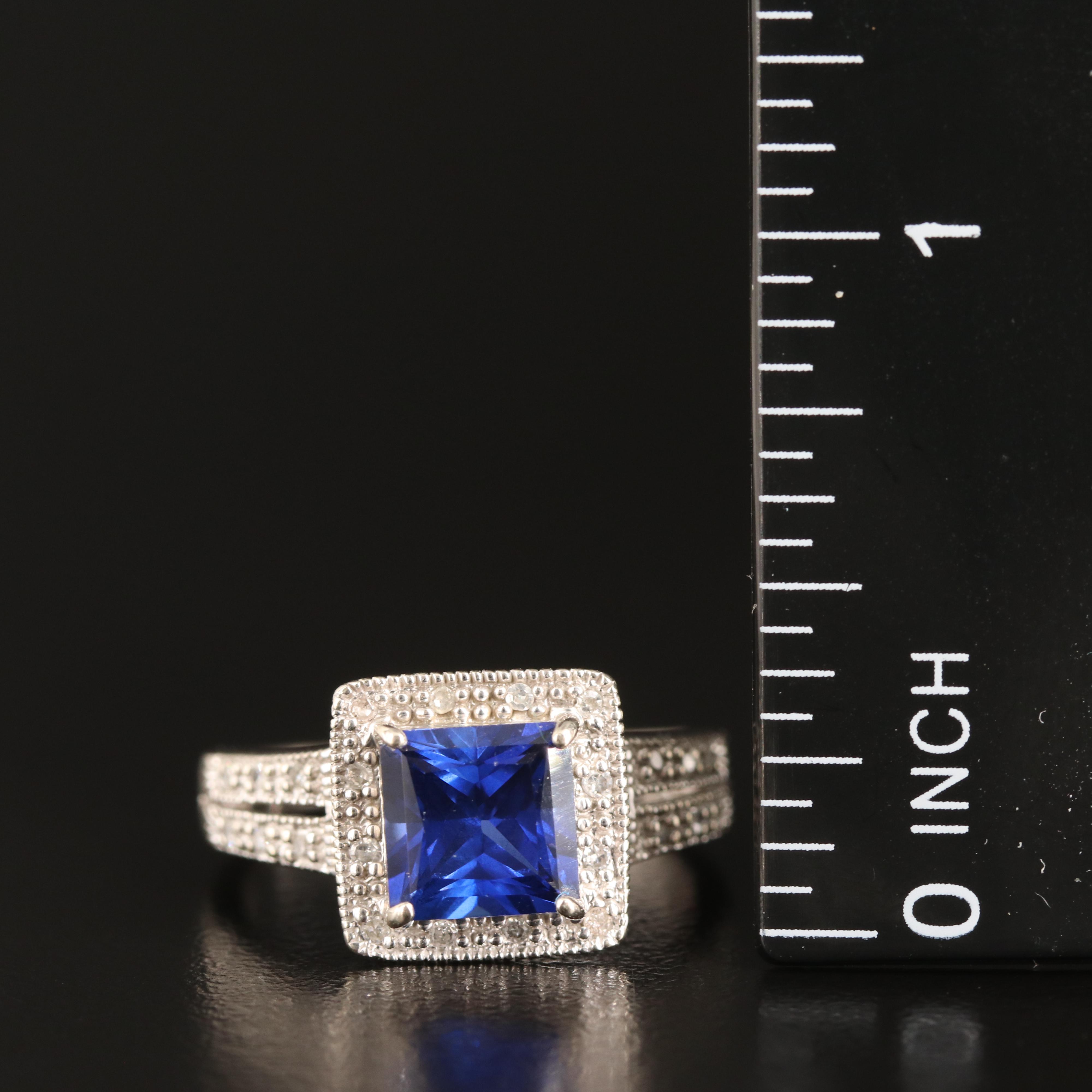 10K Sapphire and Diamond Ring