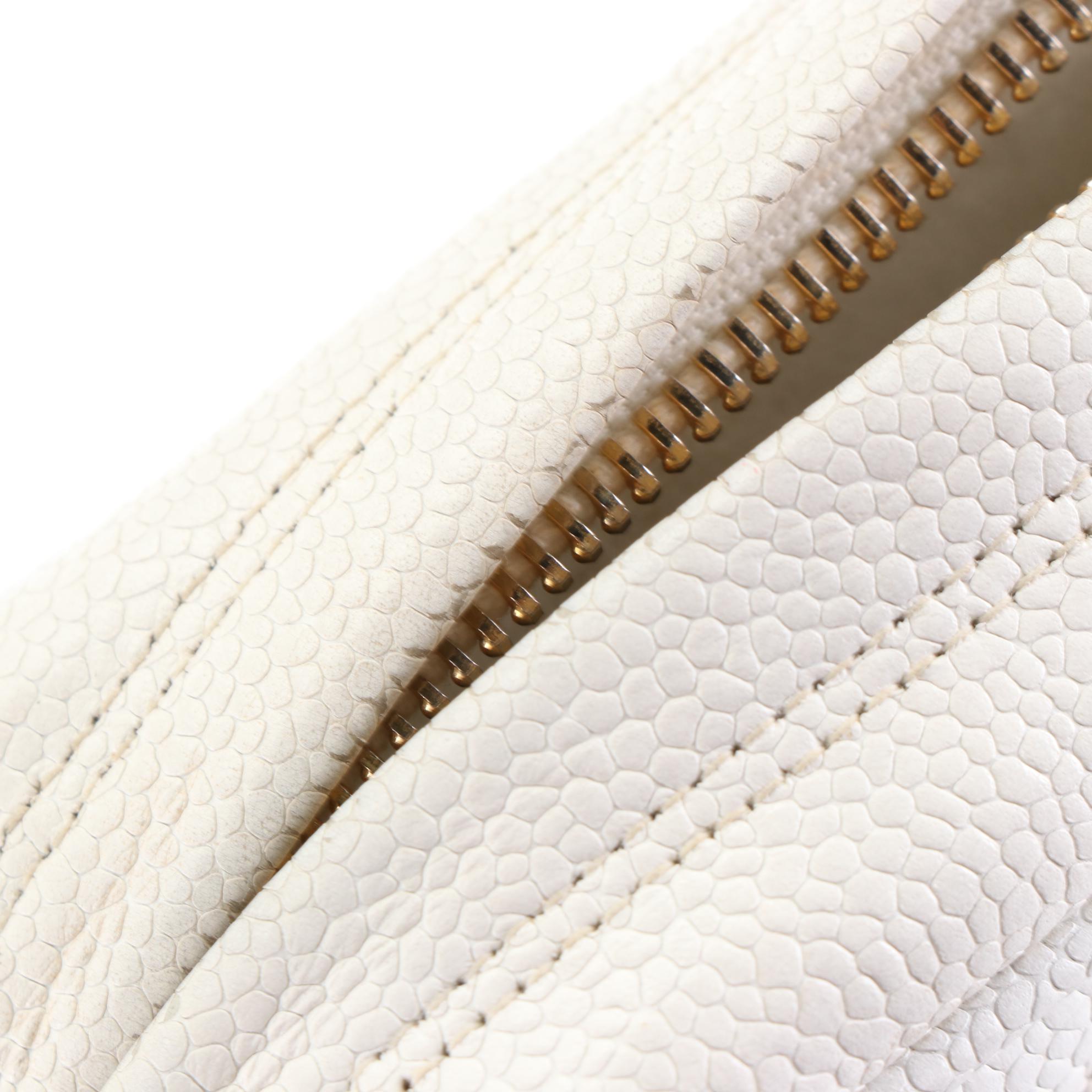 Chanel Shoulder Bag in Quilted Caviar Leather with Box