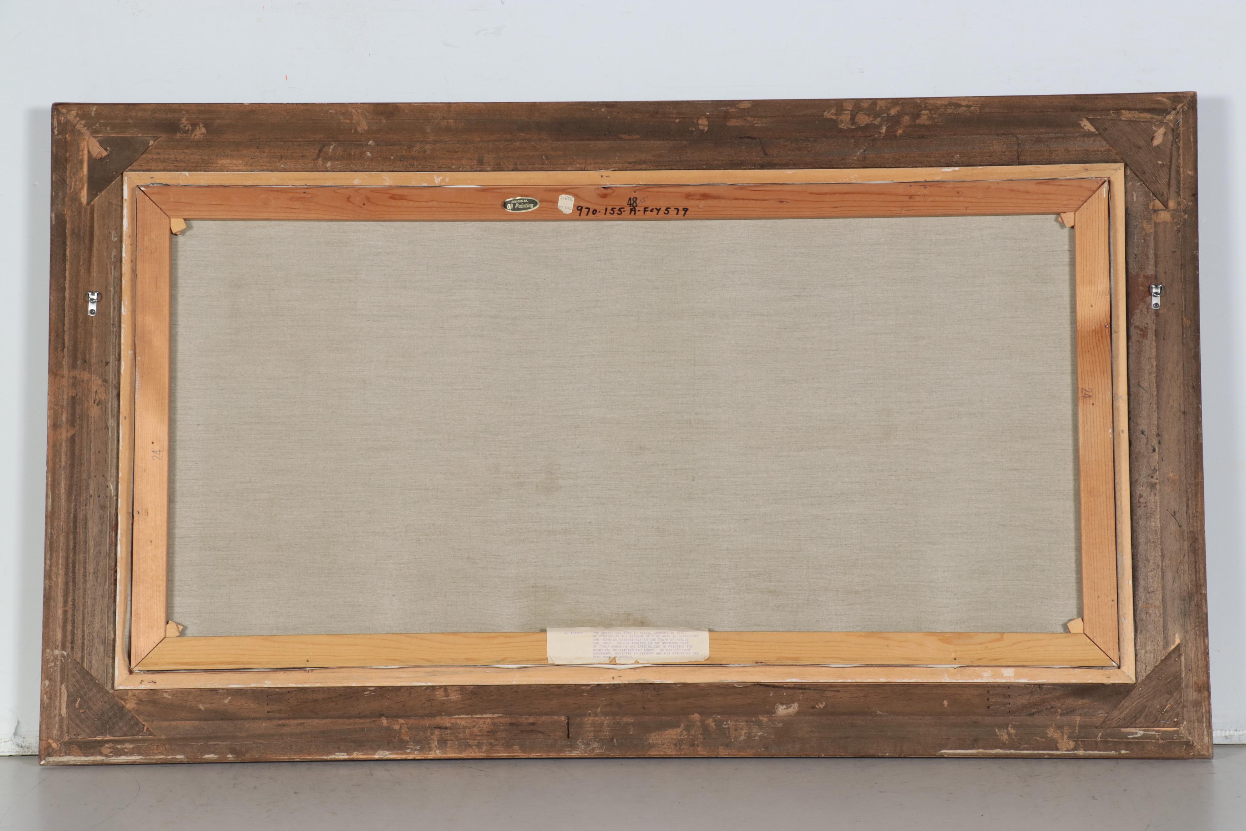 Mountainous Lake Landscape Oil Painting