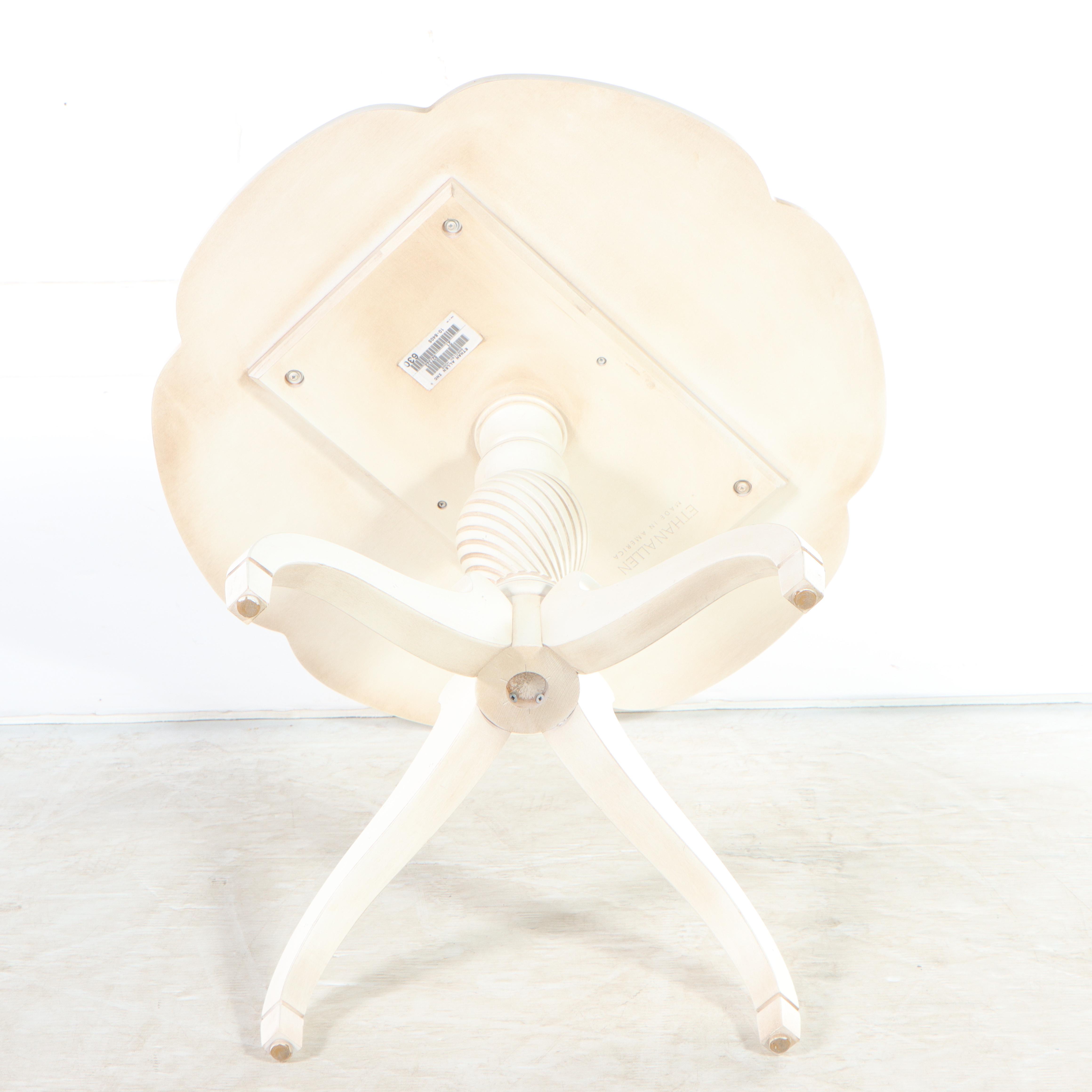 Ethan Allen "Swedish Home Collection" Scalloped Edge Pedestal End Table