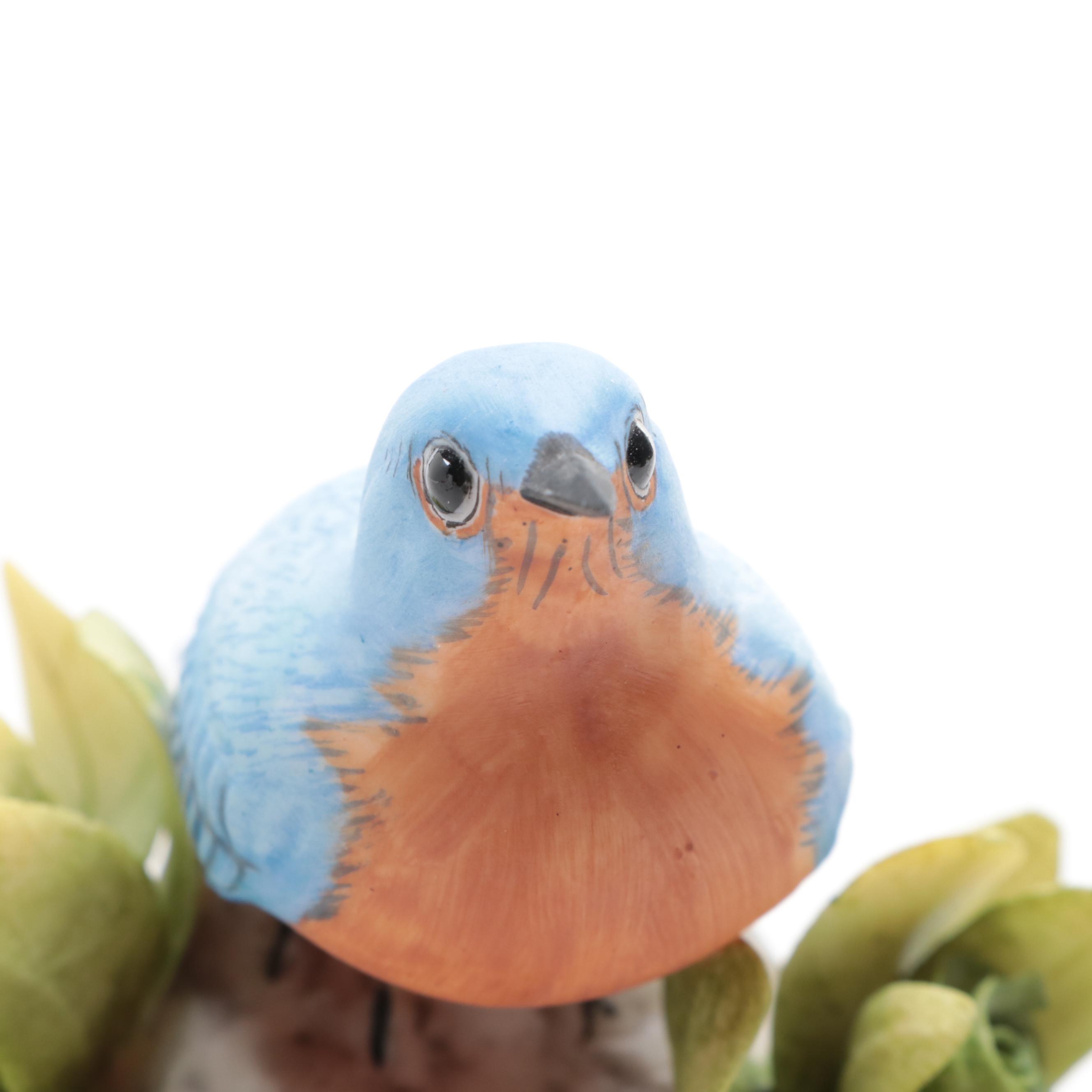 Porcelain Blue Bird Figurine