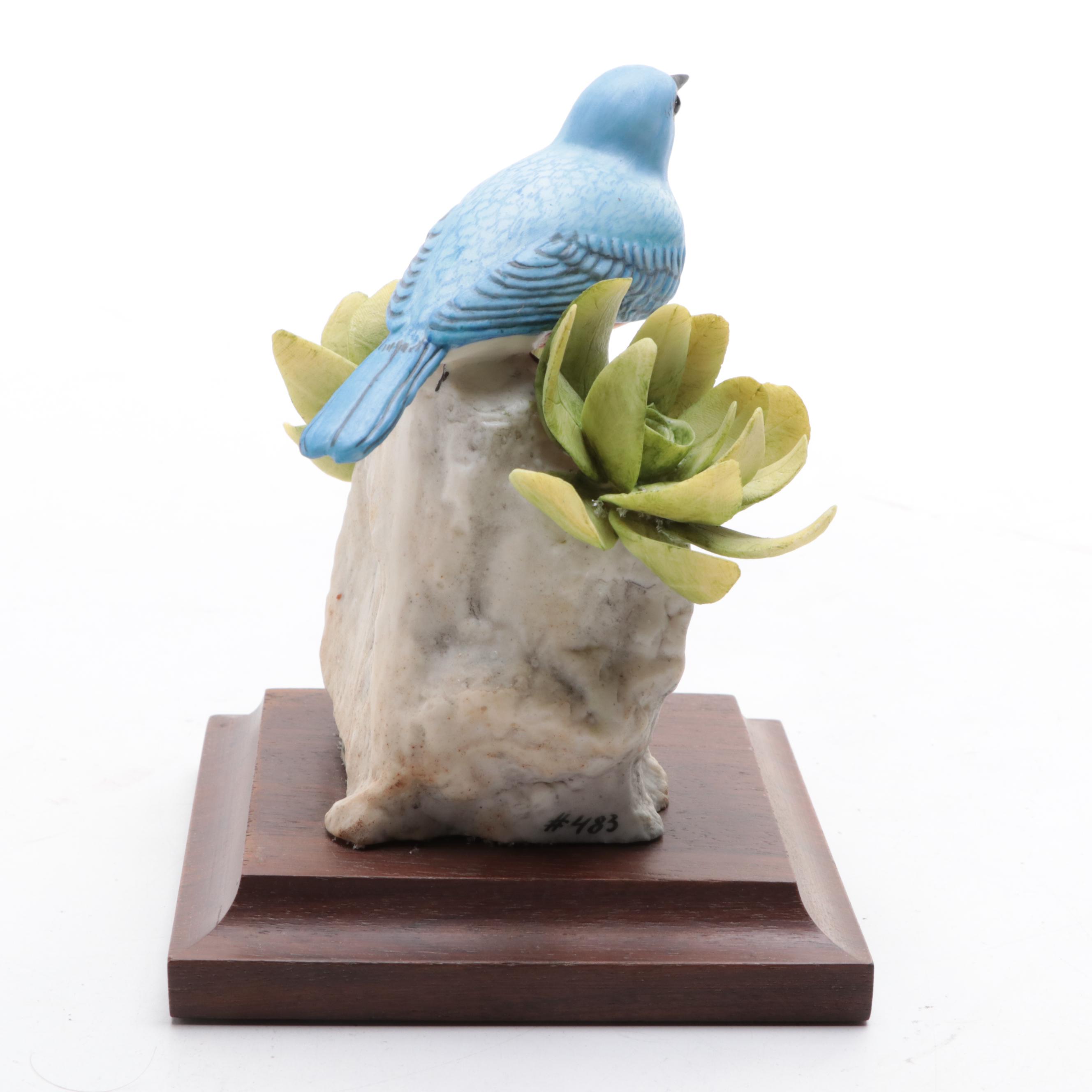 Porcelain Blue Bird Figurine
