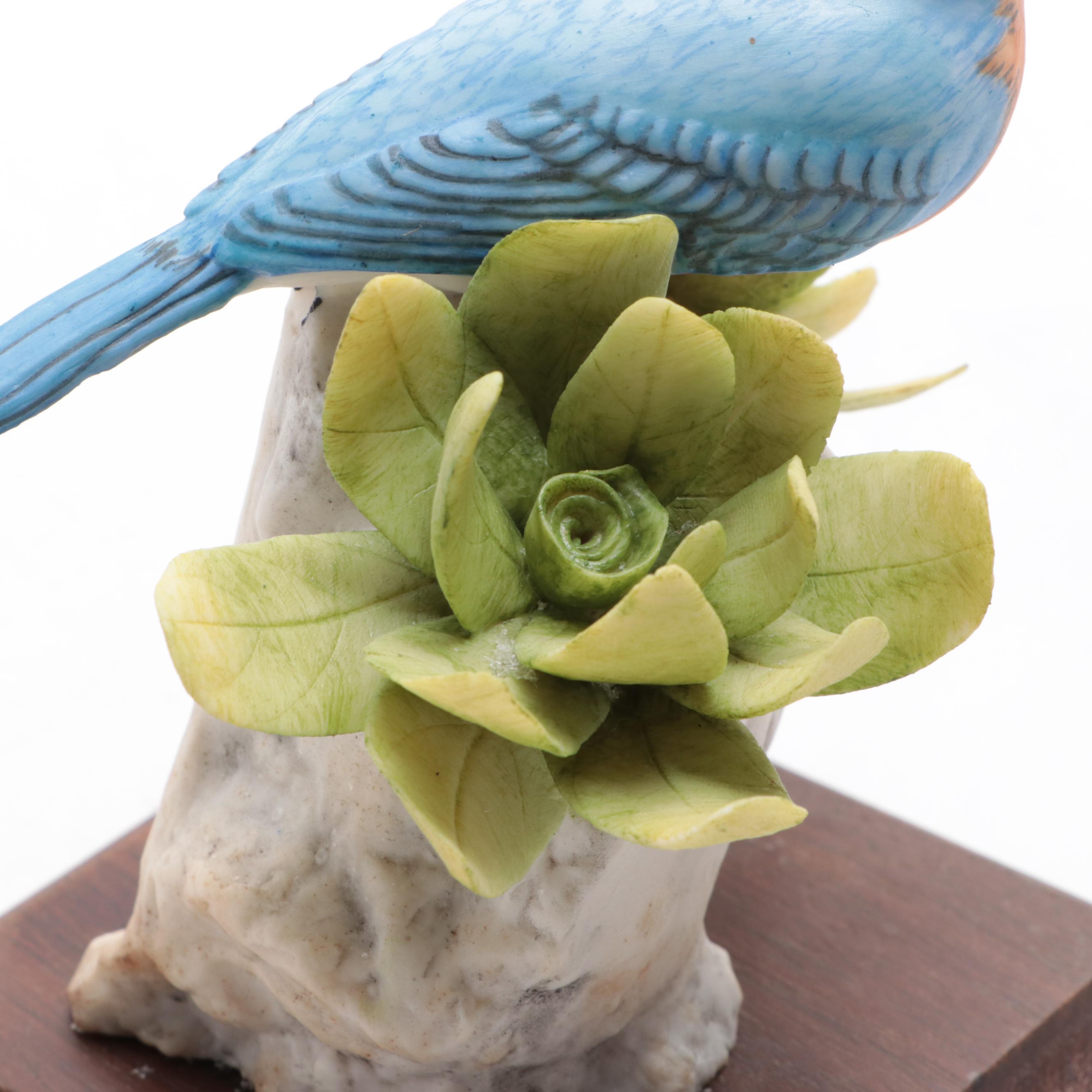Porcelain Blue Bird Figurine