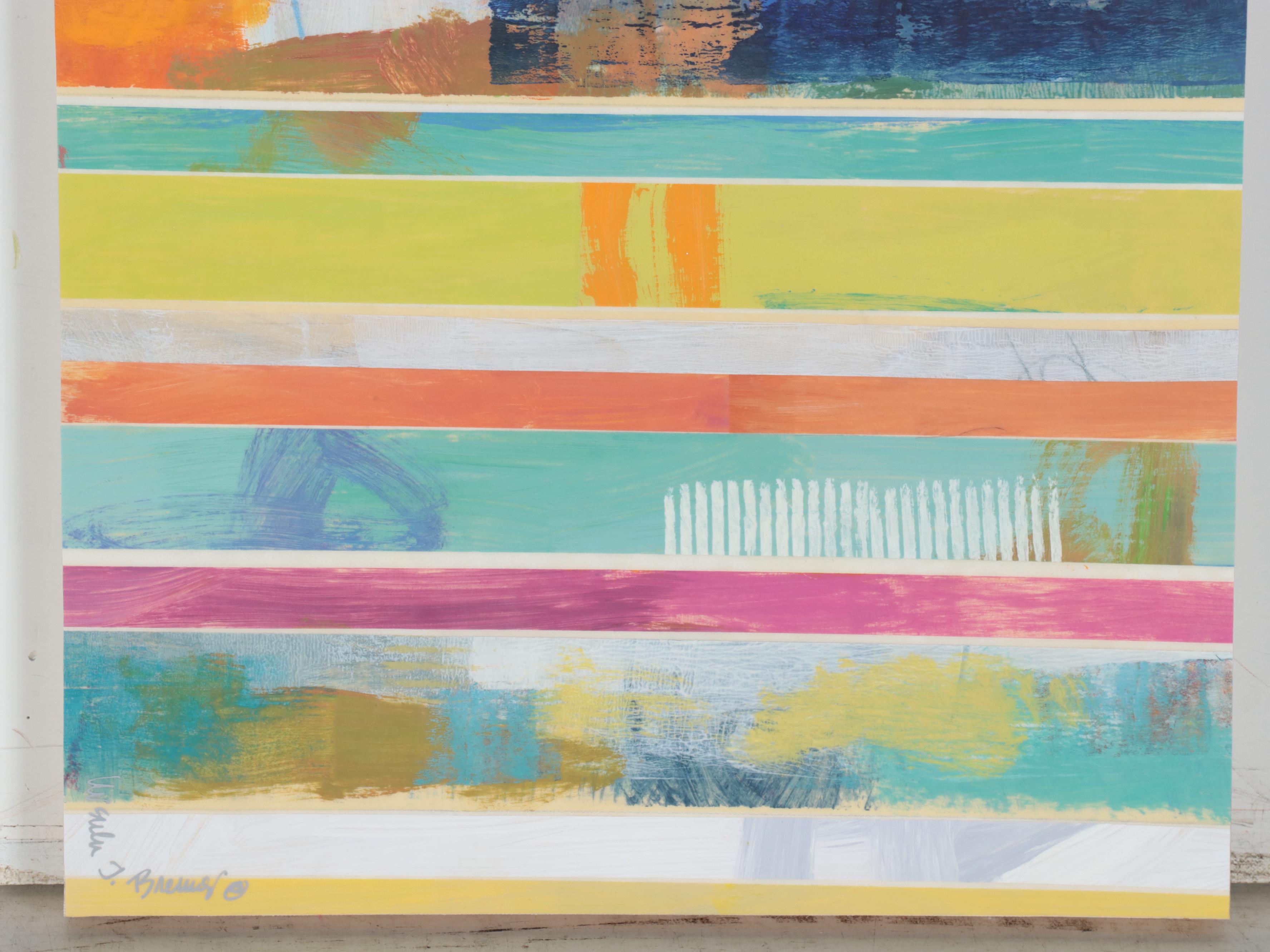 Ursula J. Brenner Large-Scale Non-objective Mixed Media Painting, 21st Century