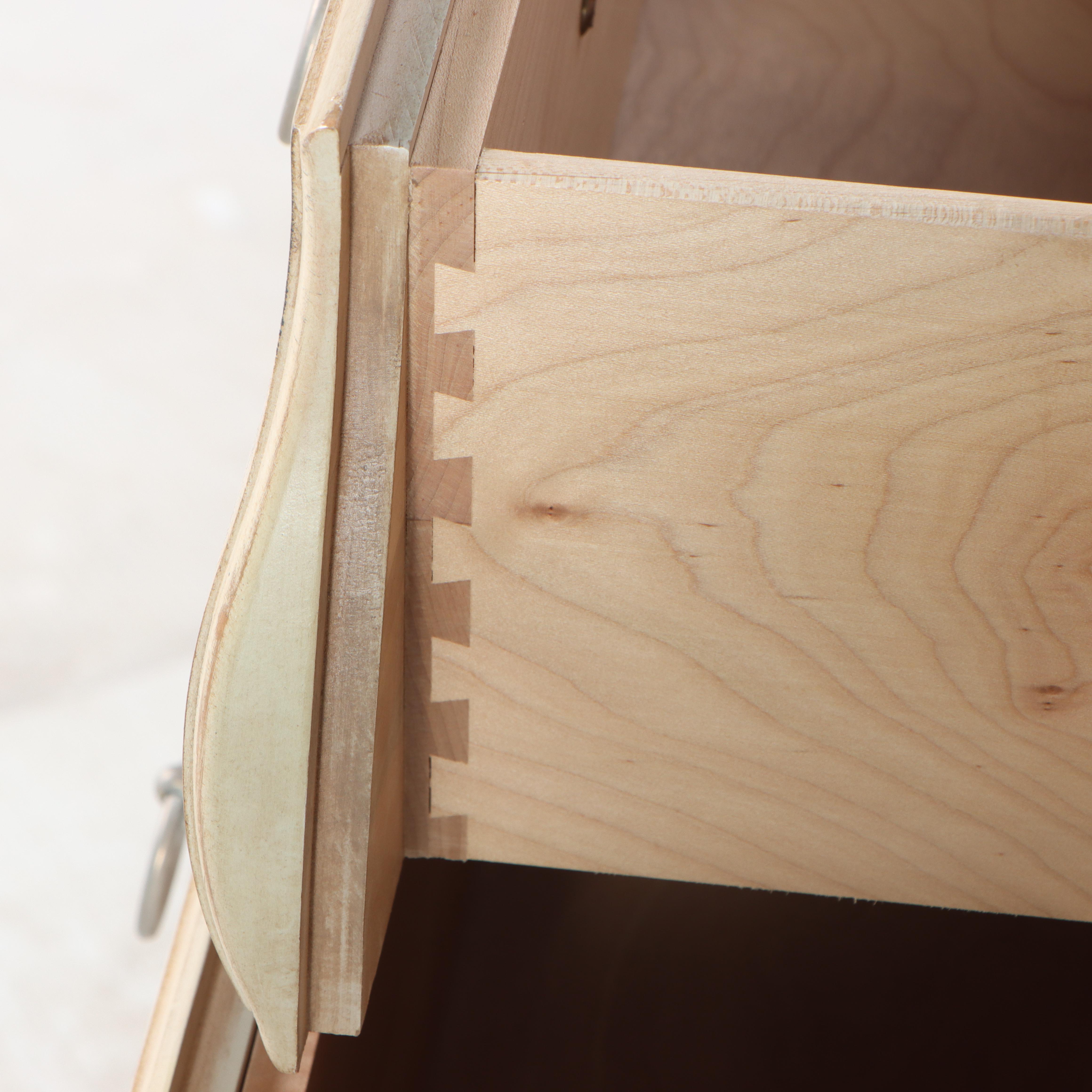 Ethan Allen Hand-Painted Antiqued Chest of Drawers With Floral and Bird Motif