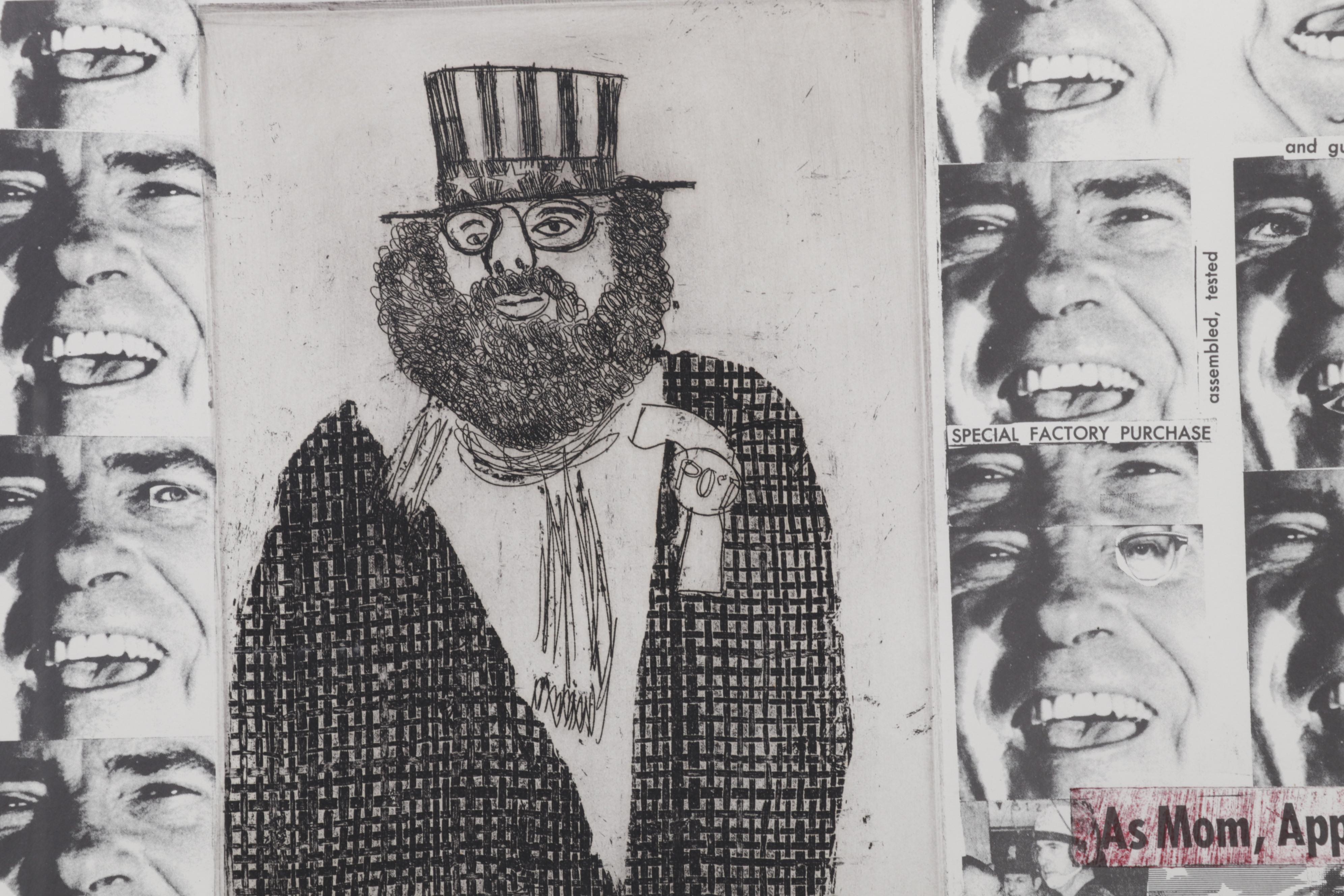 Sidney Chafetz Lithograph and Etching "I Hear America Singing II," 1971