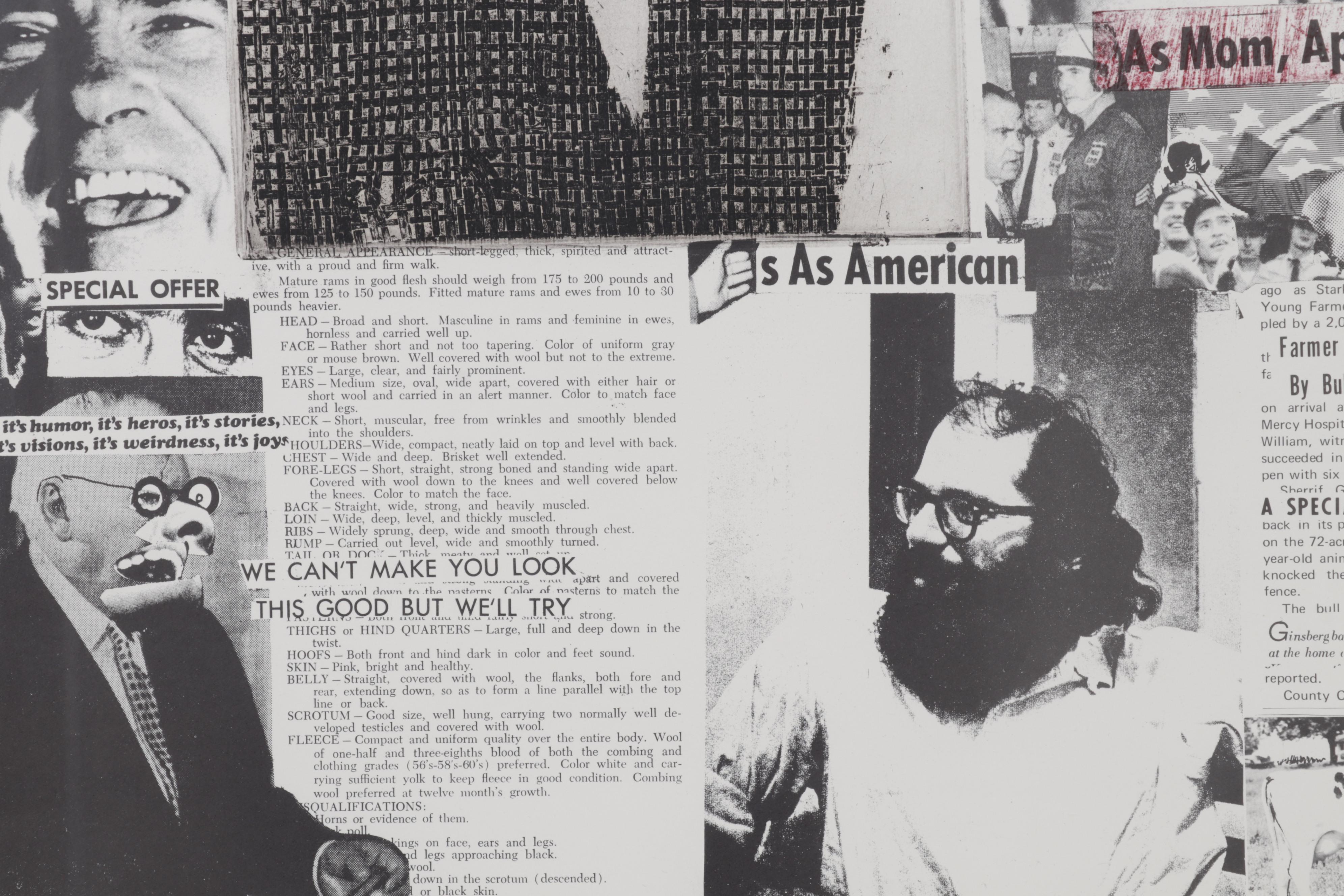 Sidney Chafetz Lithograph and Etching "I Hear America Singing II," 1971