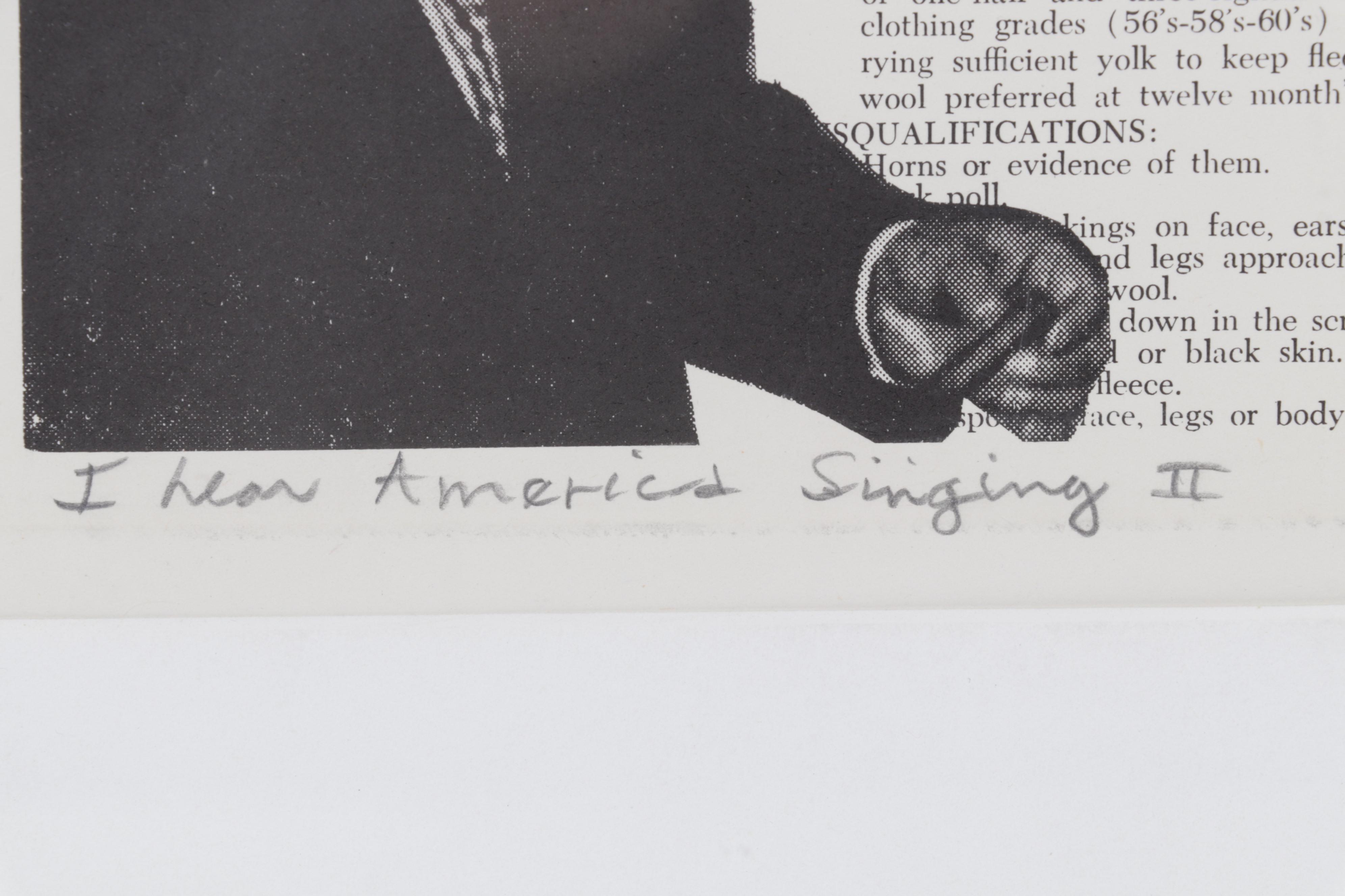 Sidney Chafetz Lithograph and Etching "I Hear America Singing II," 1971