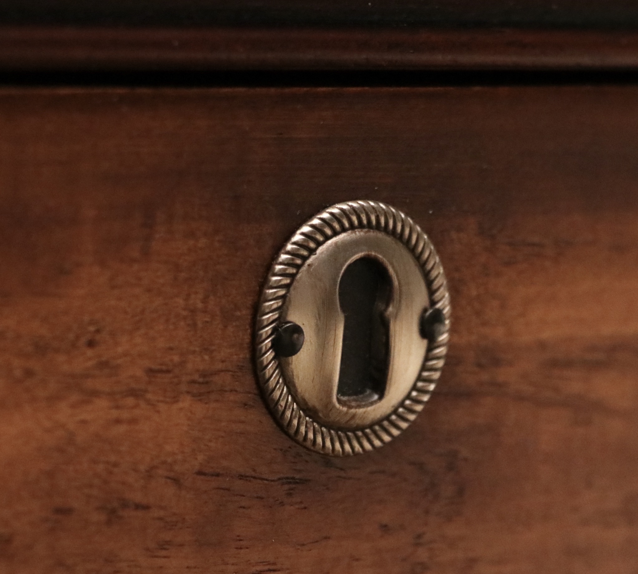 Ethan Allen "Lawson" Bowfront Mahogany and Walnut Chest of Drawers