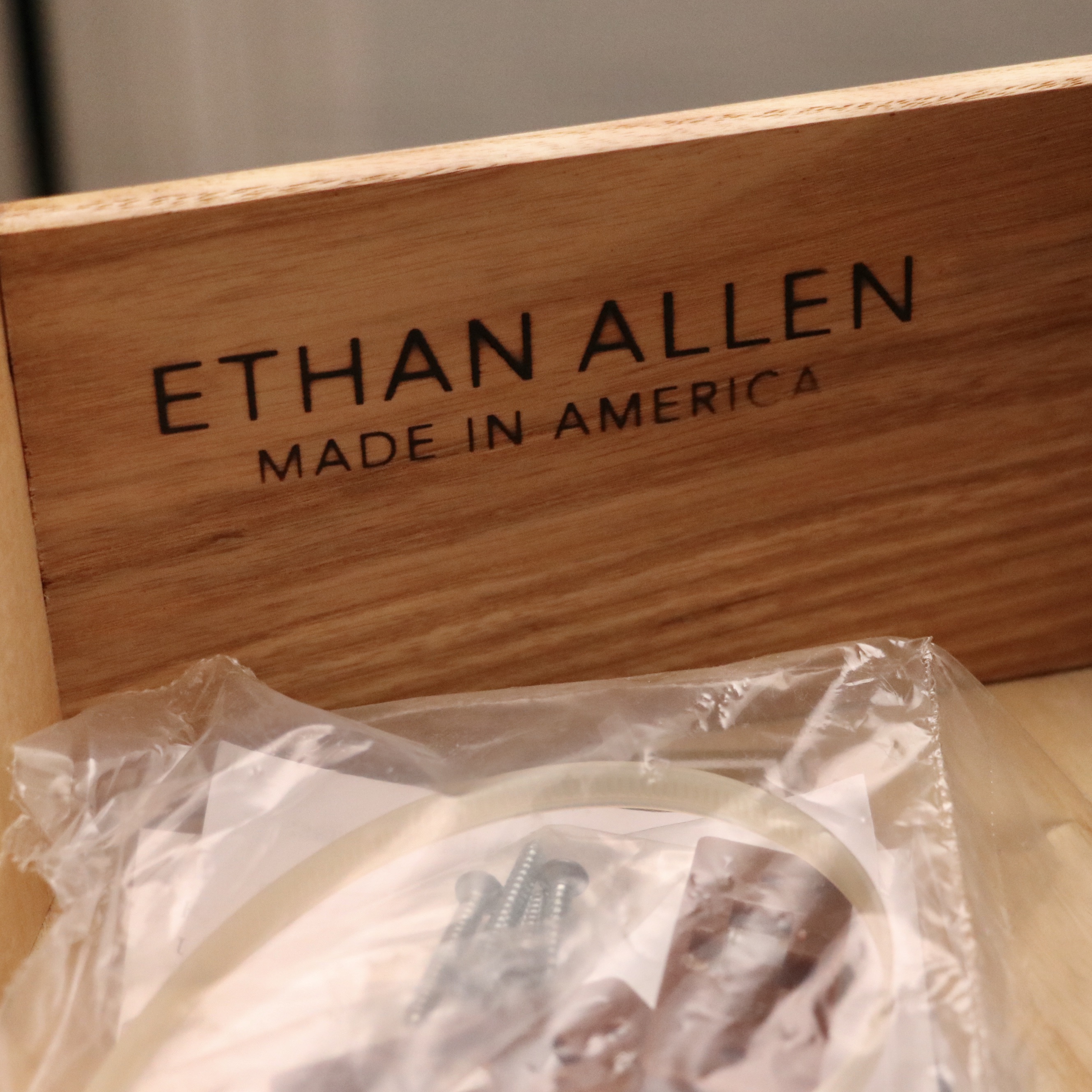 Ethan Allen "Lawson" Bowfront Mahogany and Walnut Chest of Drawers