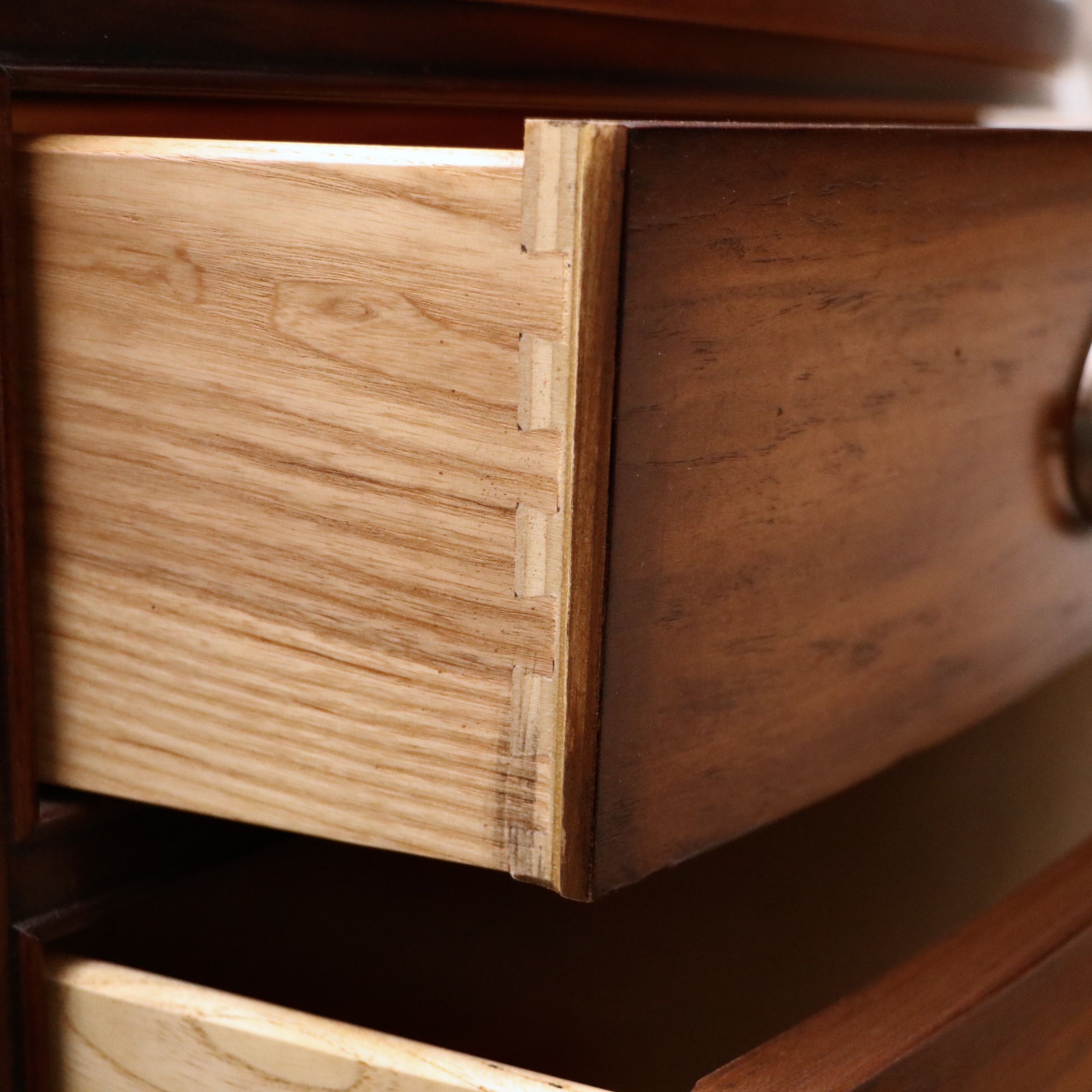 Ethan Allen "Lawson" Bowfront Mahogany and Walnut Chest of Drawers