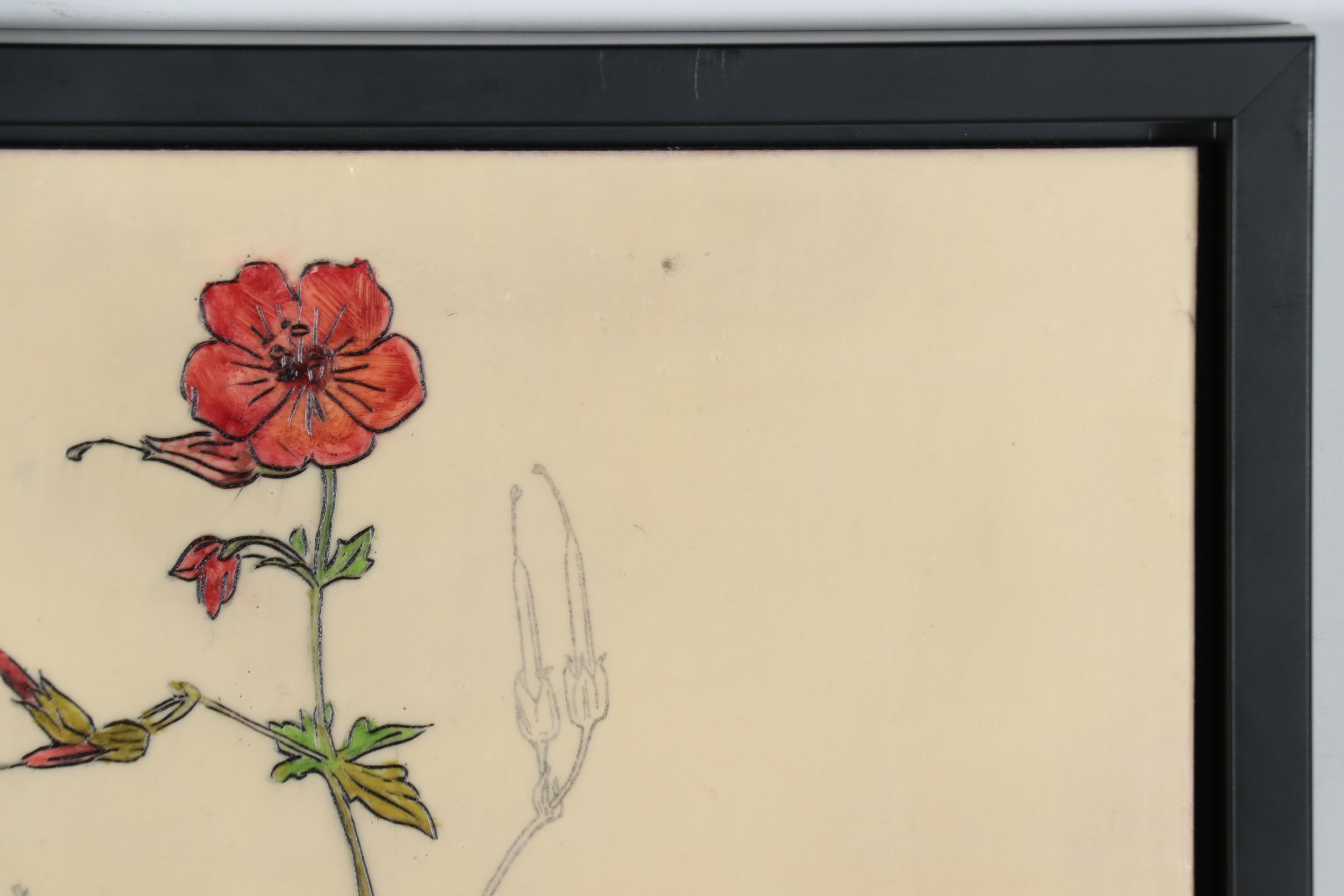 Ursula J. Brenner Encaustic Painting of Flowers