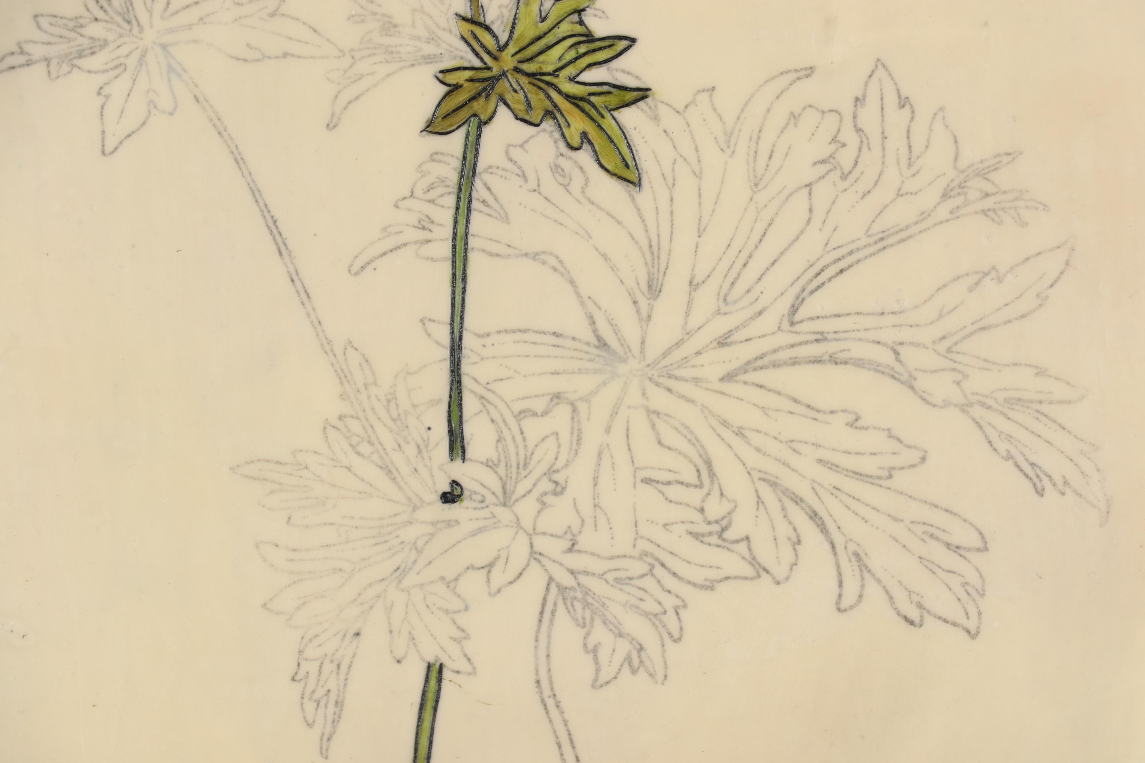 Ursula J. Brenner Encaustic Painting of Flowers