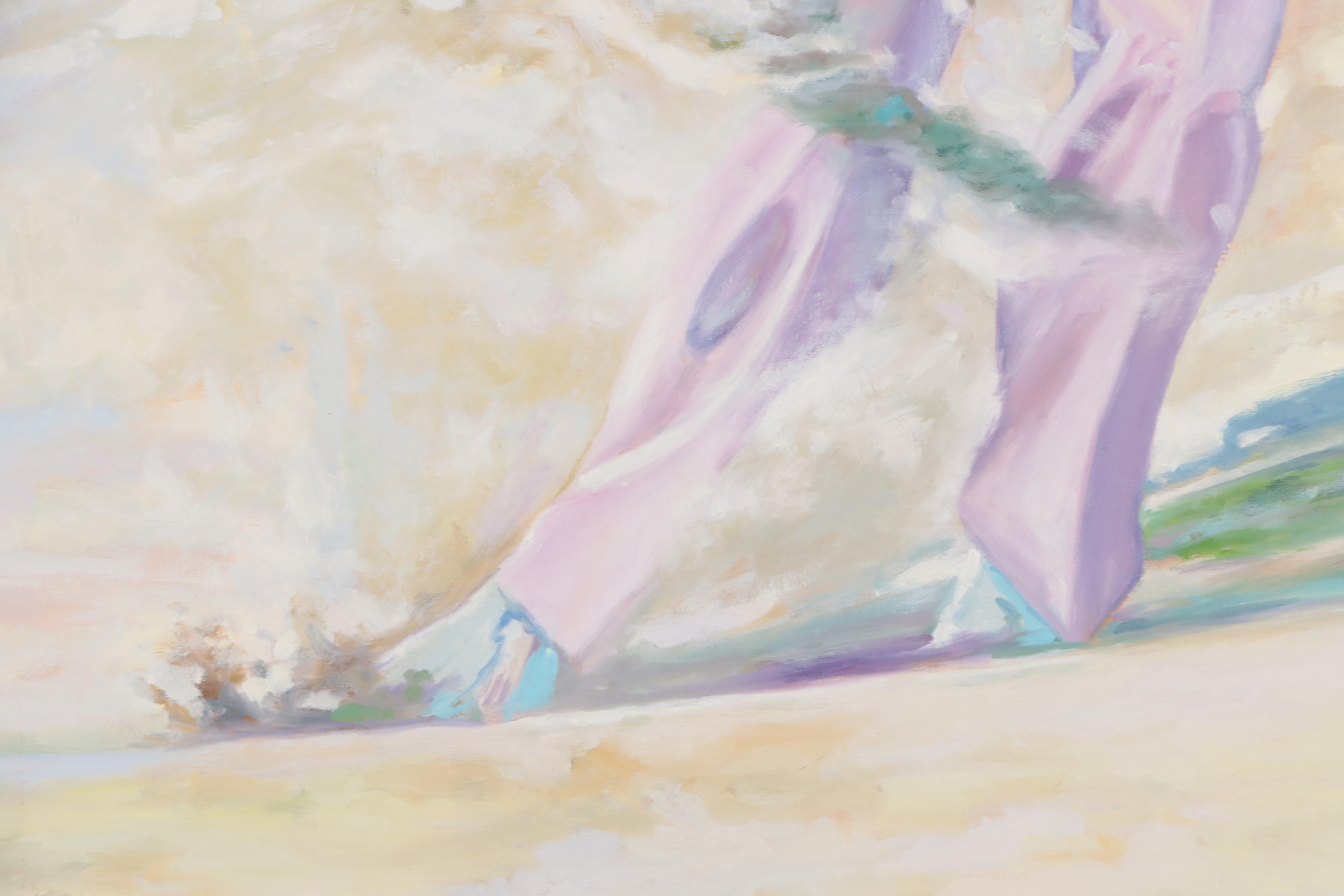 Ron Balaban Oil Painting of a Golfer, Late 20th Century