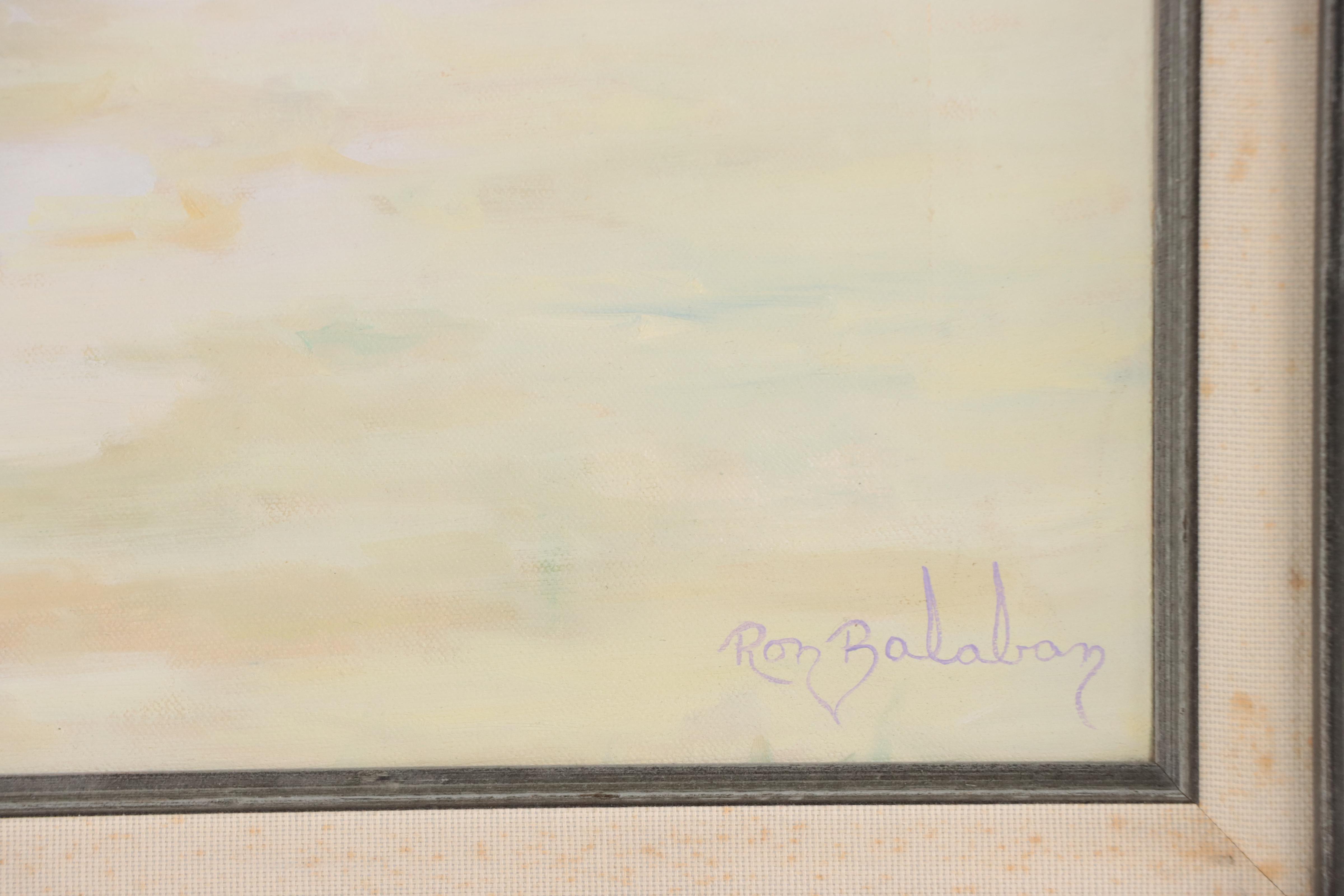 Ron Balaban Oil Painting of a Golfer, Late 20th Century