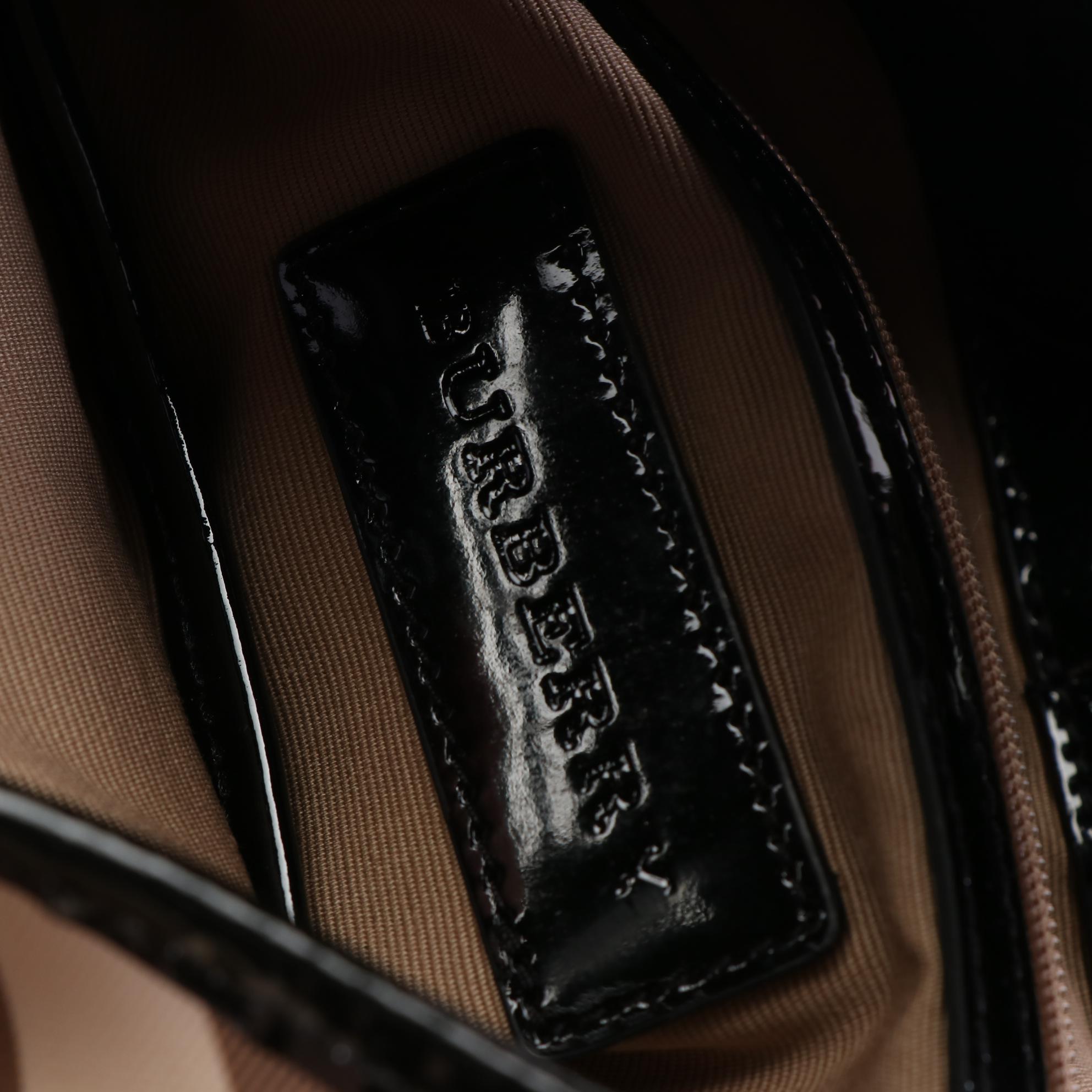 Burberry Brooke Hobo Bag in Nova Check Coated Canvas and Patent Leather Trim